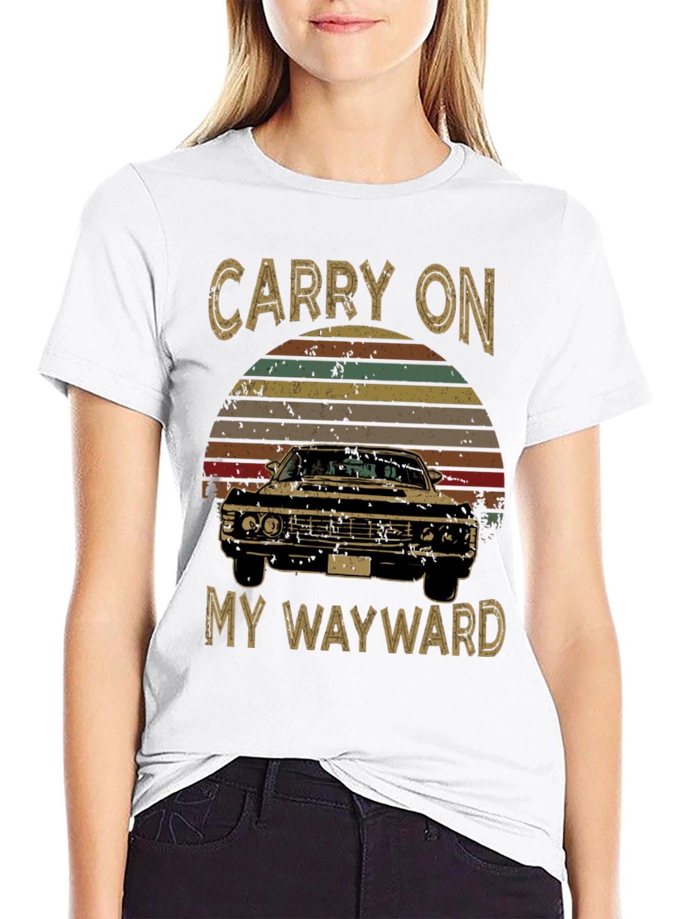 Black Carry On Supernatural Impala T-Shirt view 9