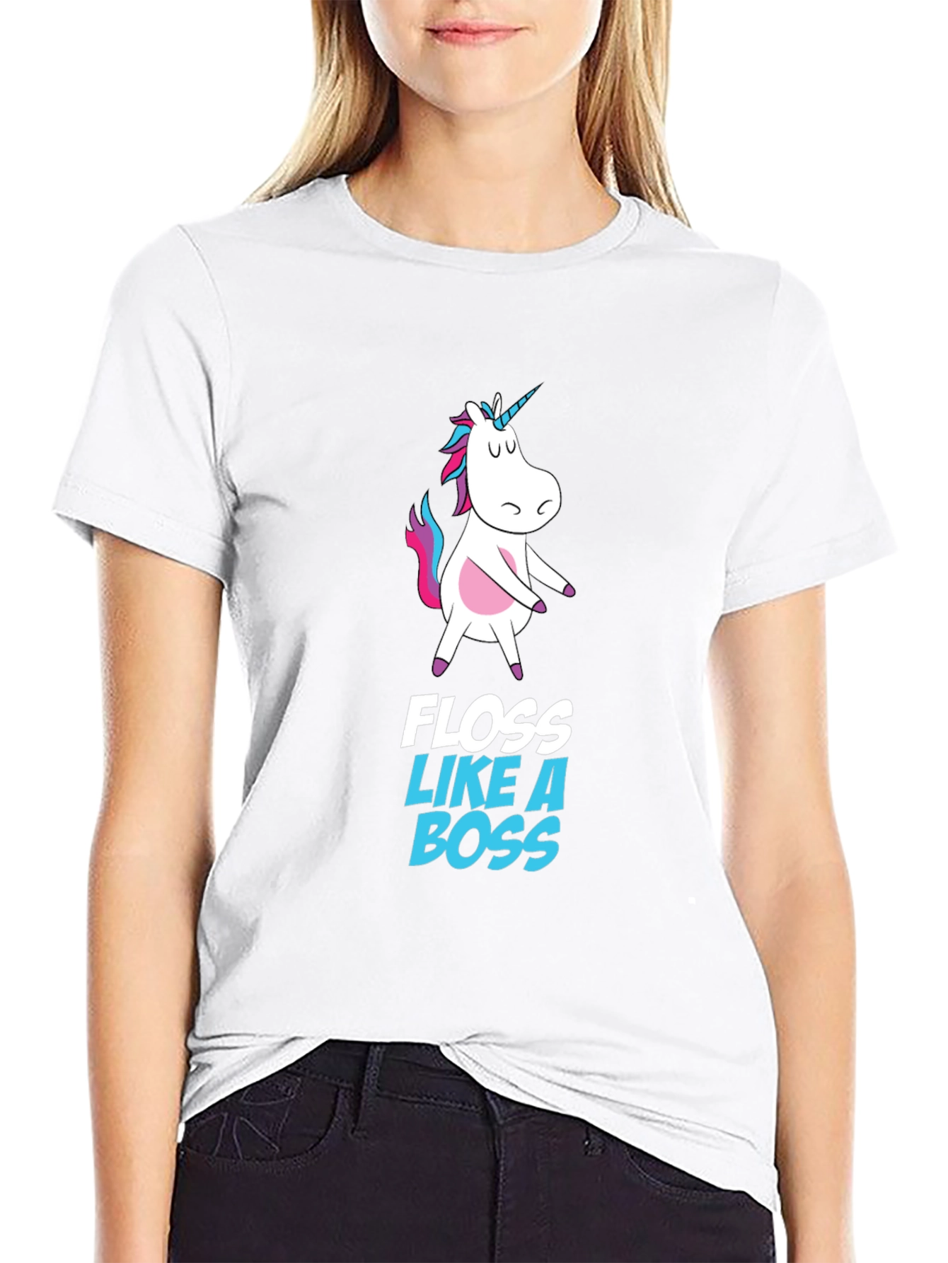 Black Unicorn Floss Like A Boss Black T-Shirt view 9