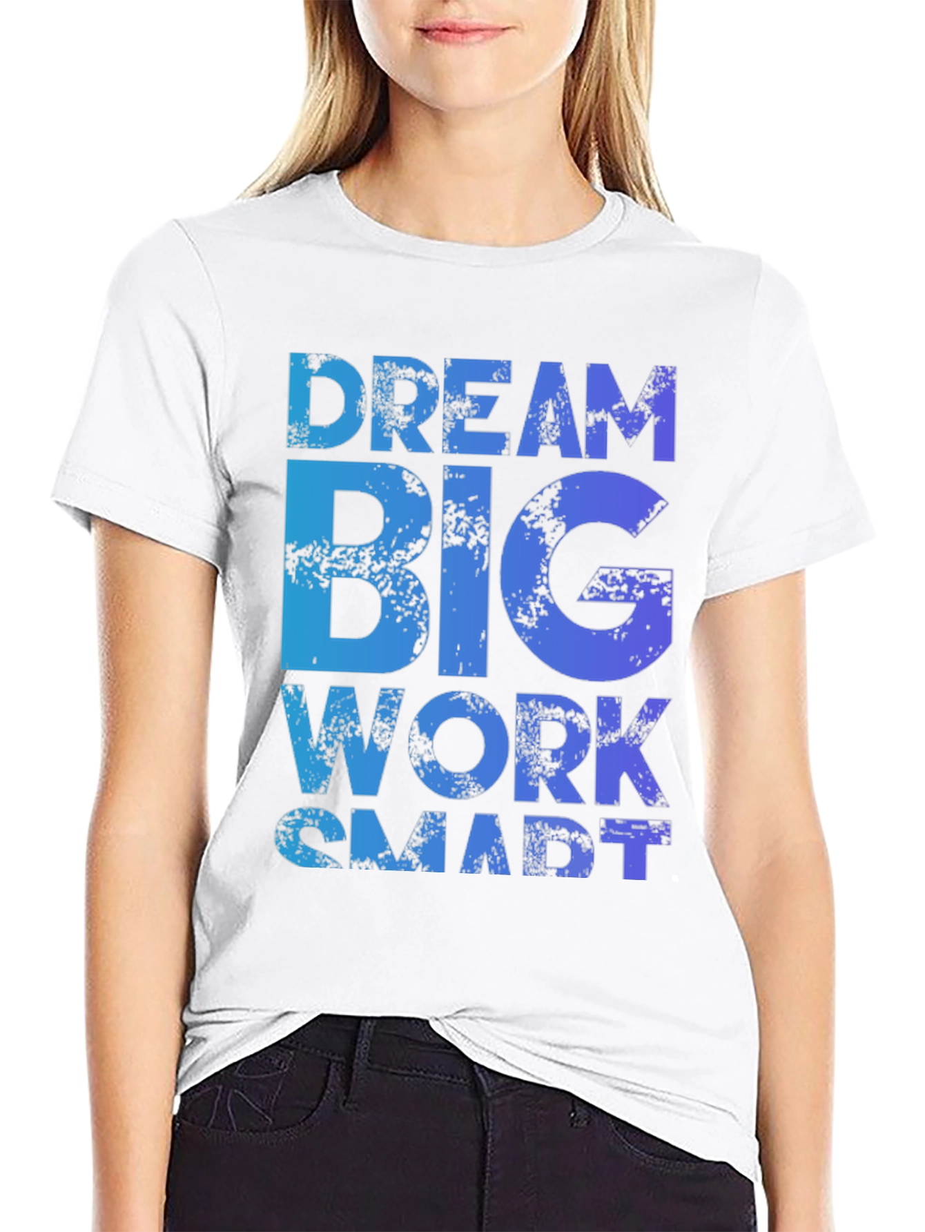 Black Dream Big Work Smart Black T-Shirt view 9