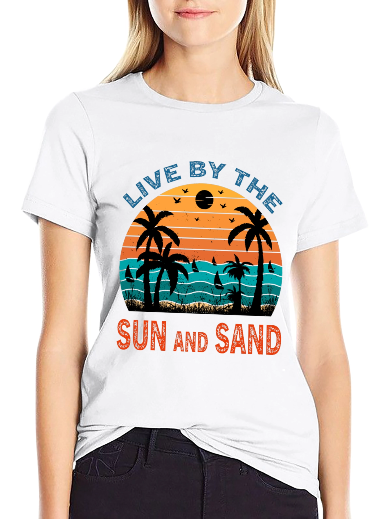 Black Live By The Sun and Sand Graphic T-Shirt view 9
