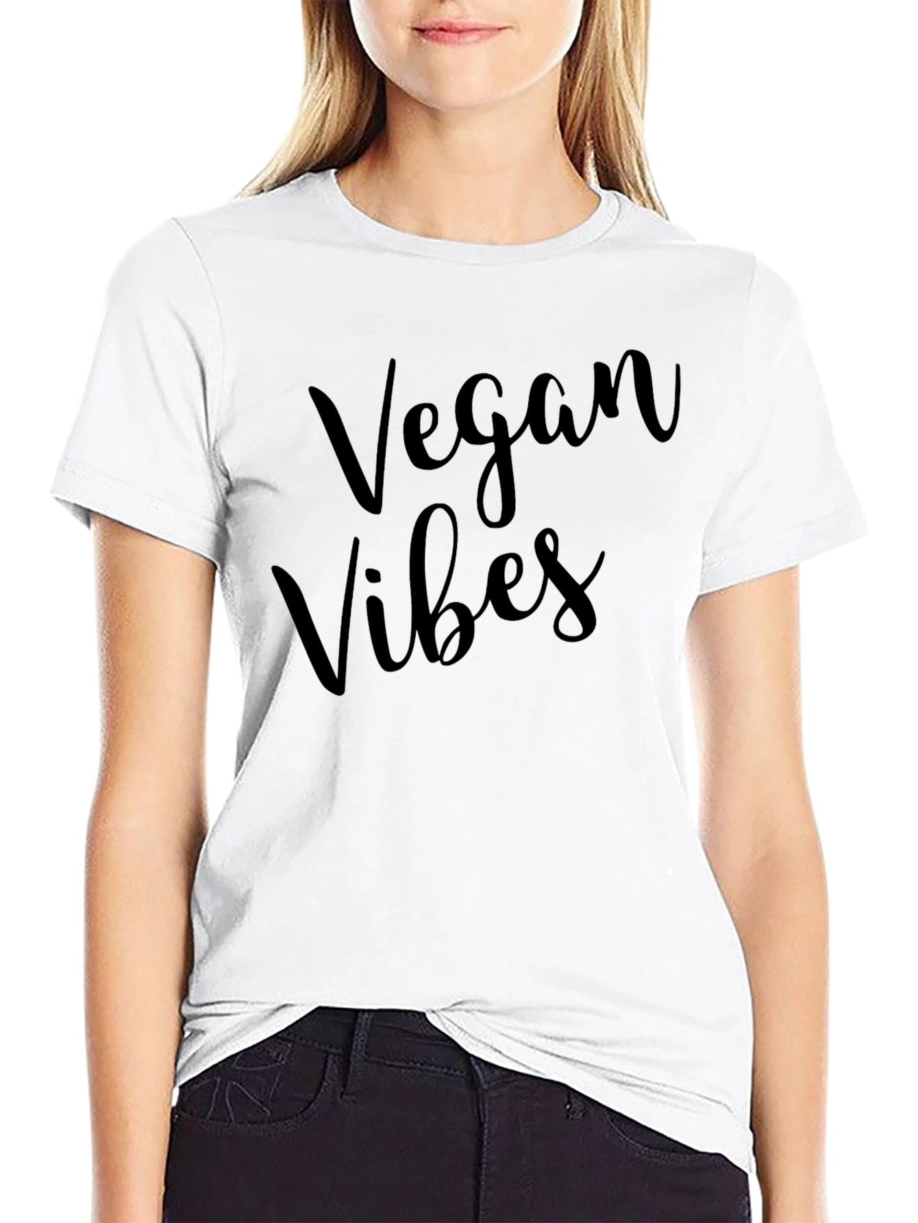 Vegan Vibes Black Graphic Tee - 9