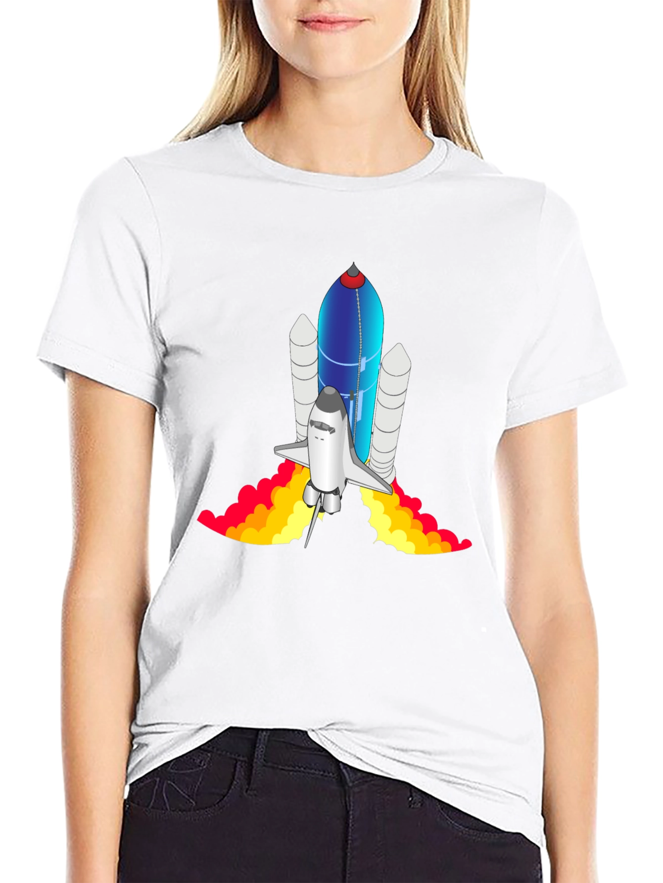 Black Space Shuttle Graphic Tee view 9