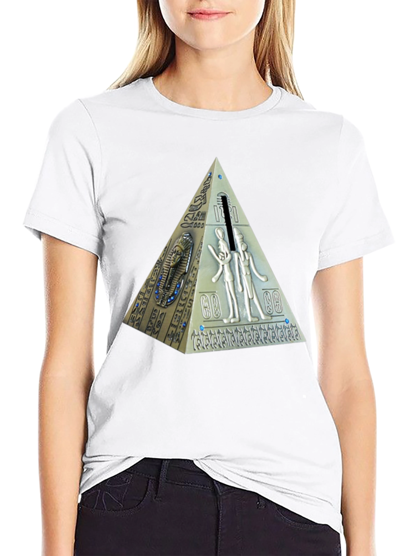 Black Egyptian Pyramid Graphic T-Shirt - Black view 9