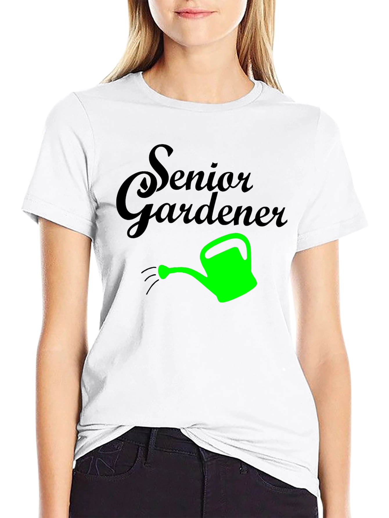 Black Senior Gardener T-Shirt - Black Graphic Tee view 9