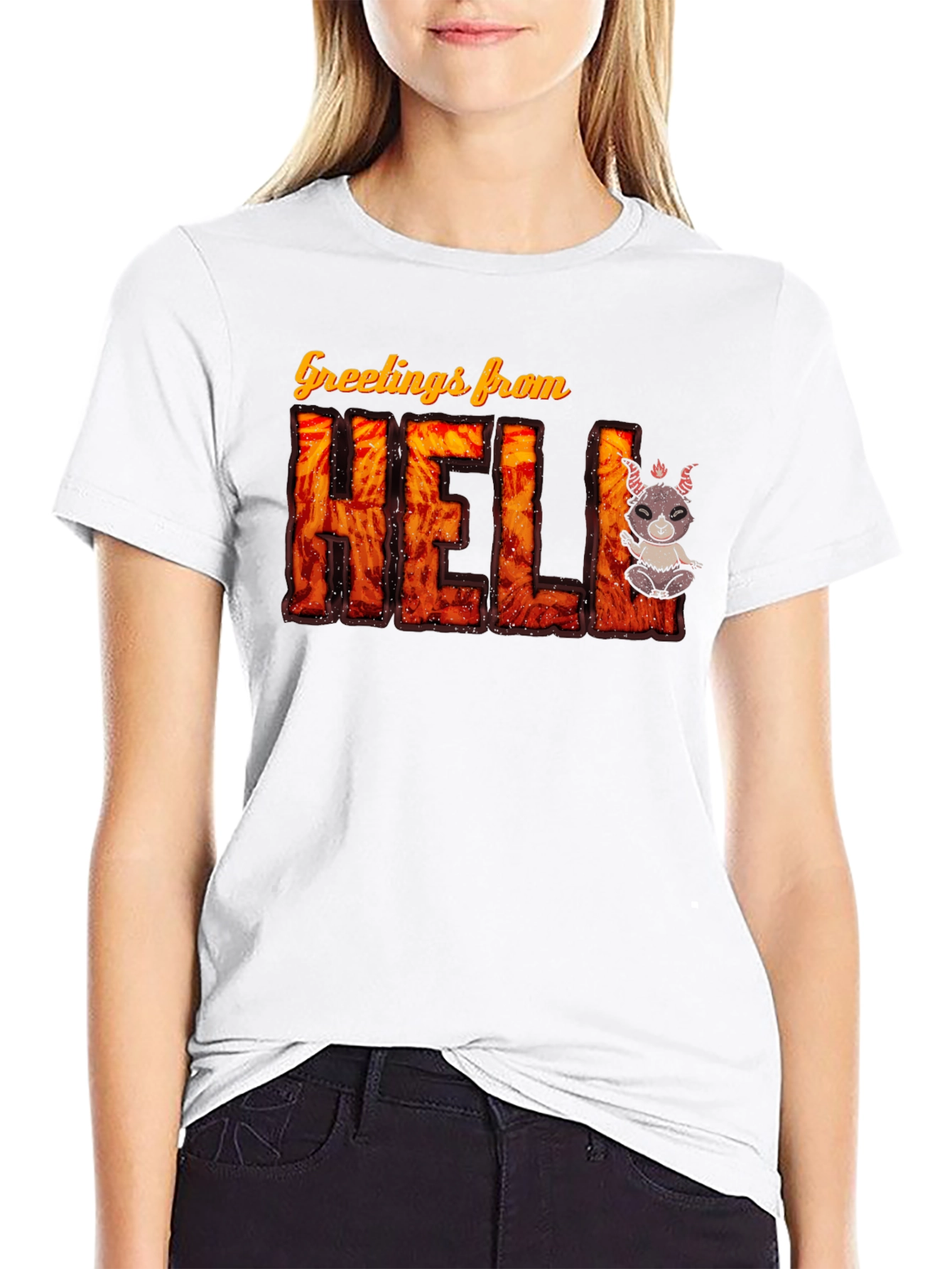 Black Greetings From Hell T-Shirt view 9