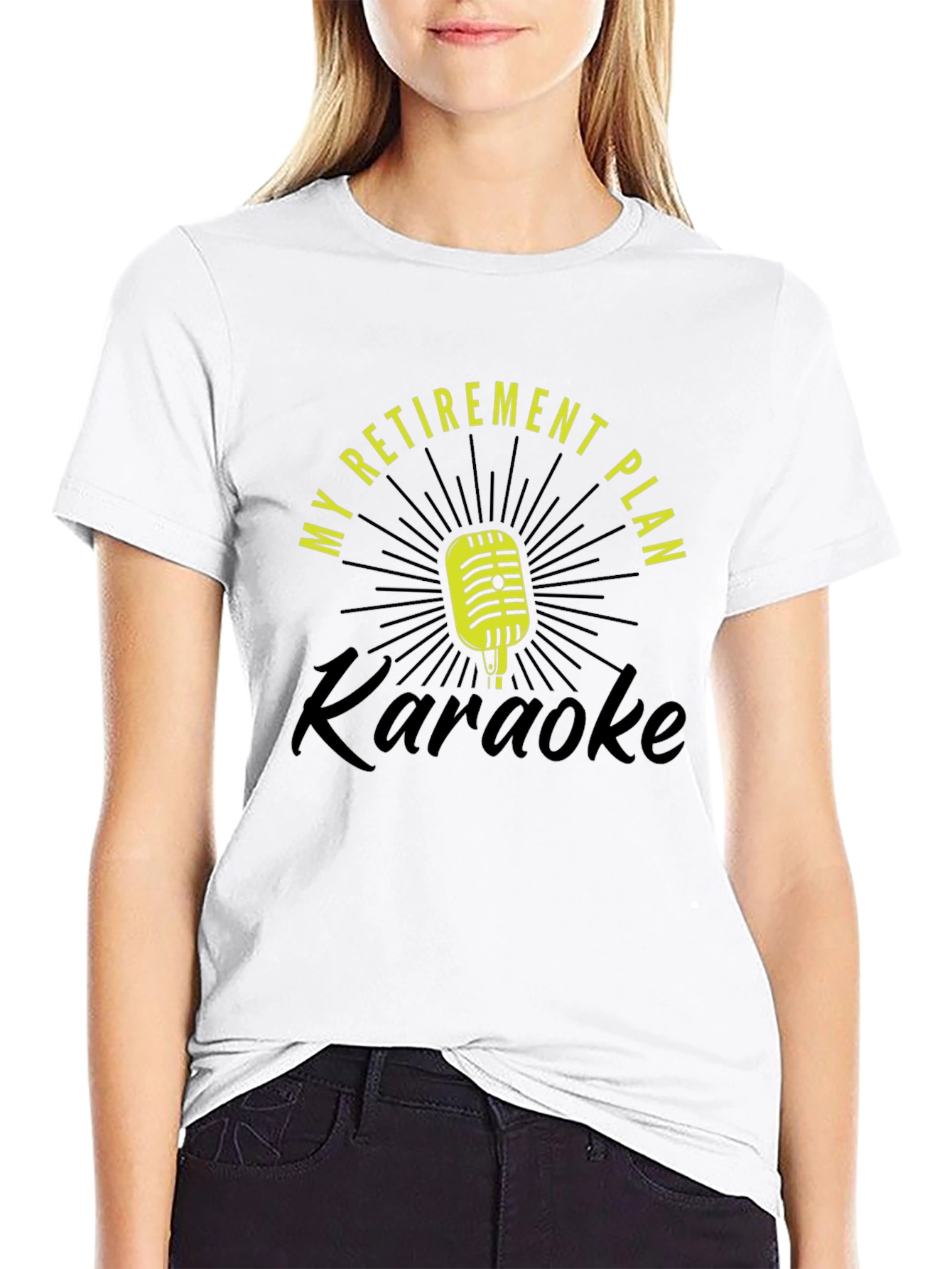 Black Retirement Plan Karaoke T-Shirt - Black view 9