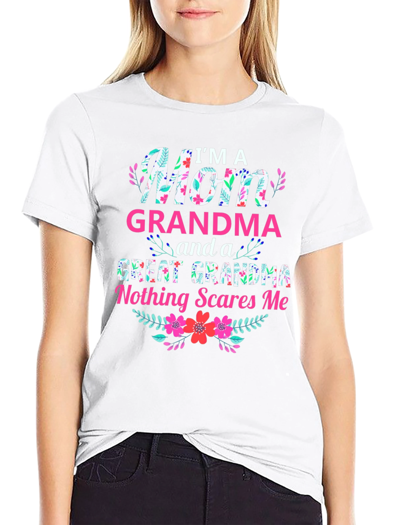 Black I'm a Mom, Grandma & Great Grandma T-Shirt view 9