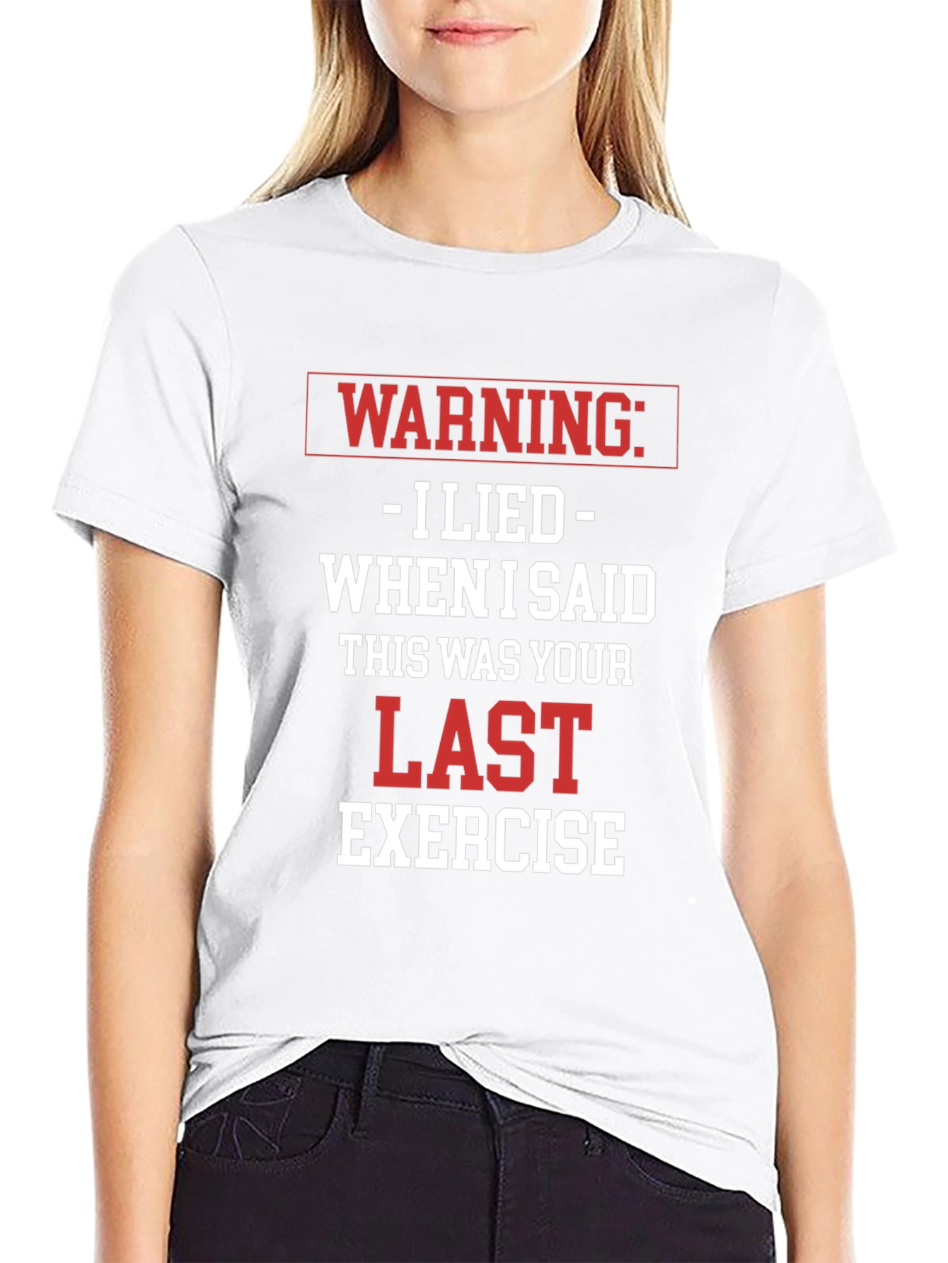 Black Warning: I Lied Exercise T-Shirt view 9