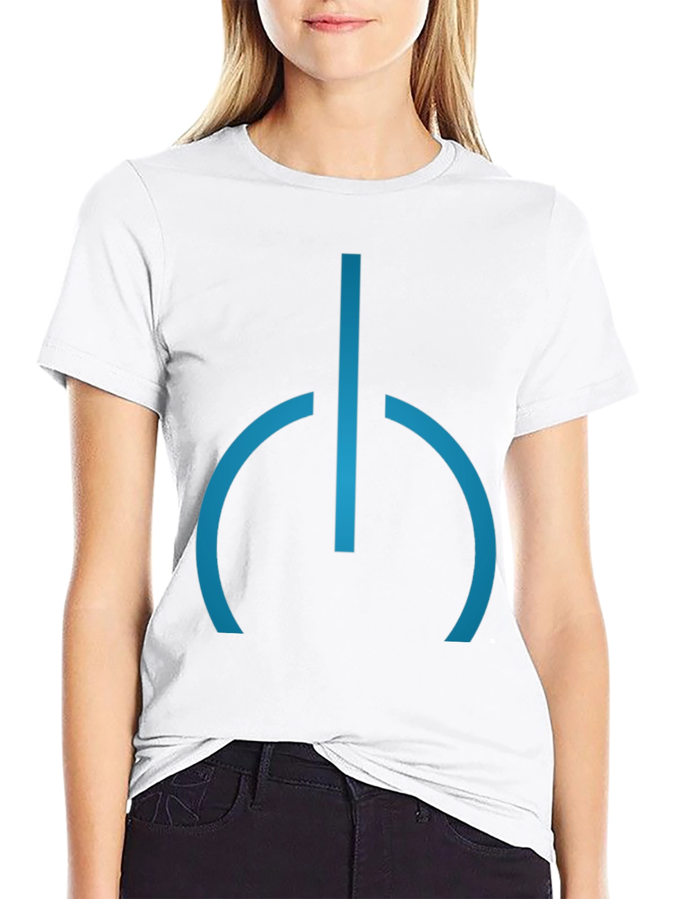 Black Modern Blue Symbol Black T-Shirt view 9