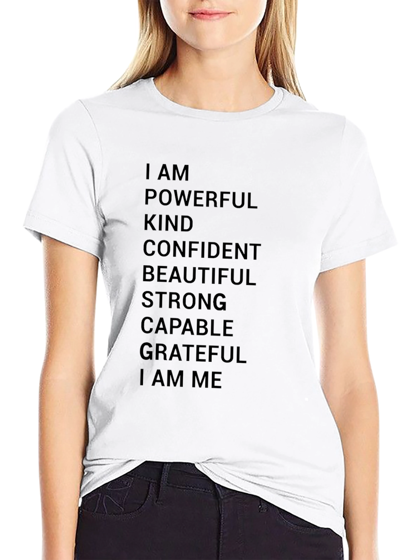 Black Empowering Affirmations T-Shirt - Black view 9