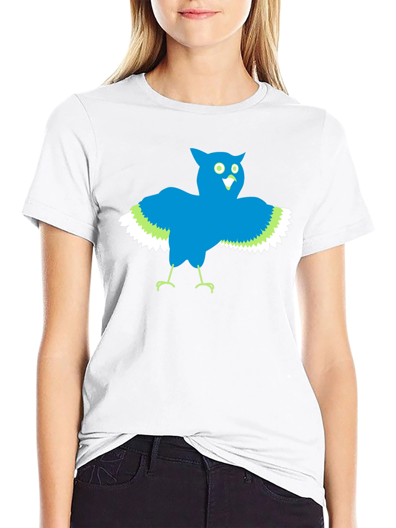 Black Funny Owl Graphic Black T-Shirt view 9