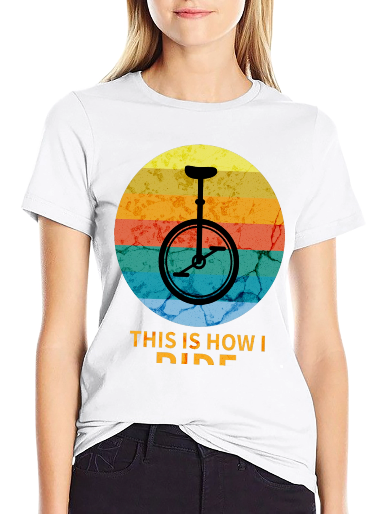 Black Retro Unicycle T-Shirt - This Is How I Ride view 9