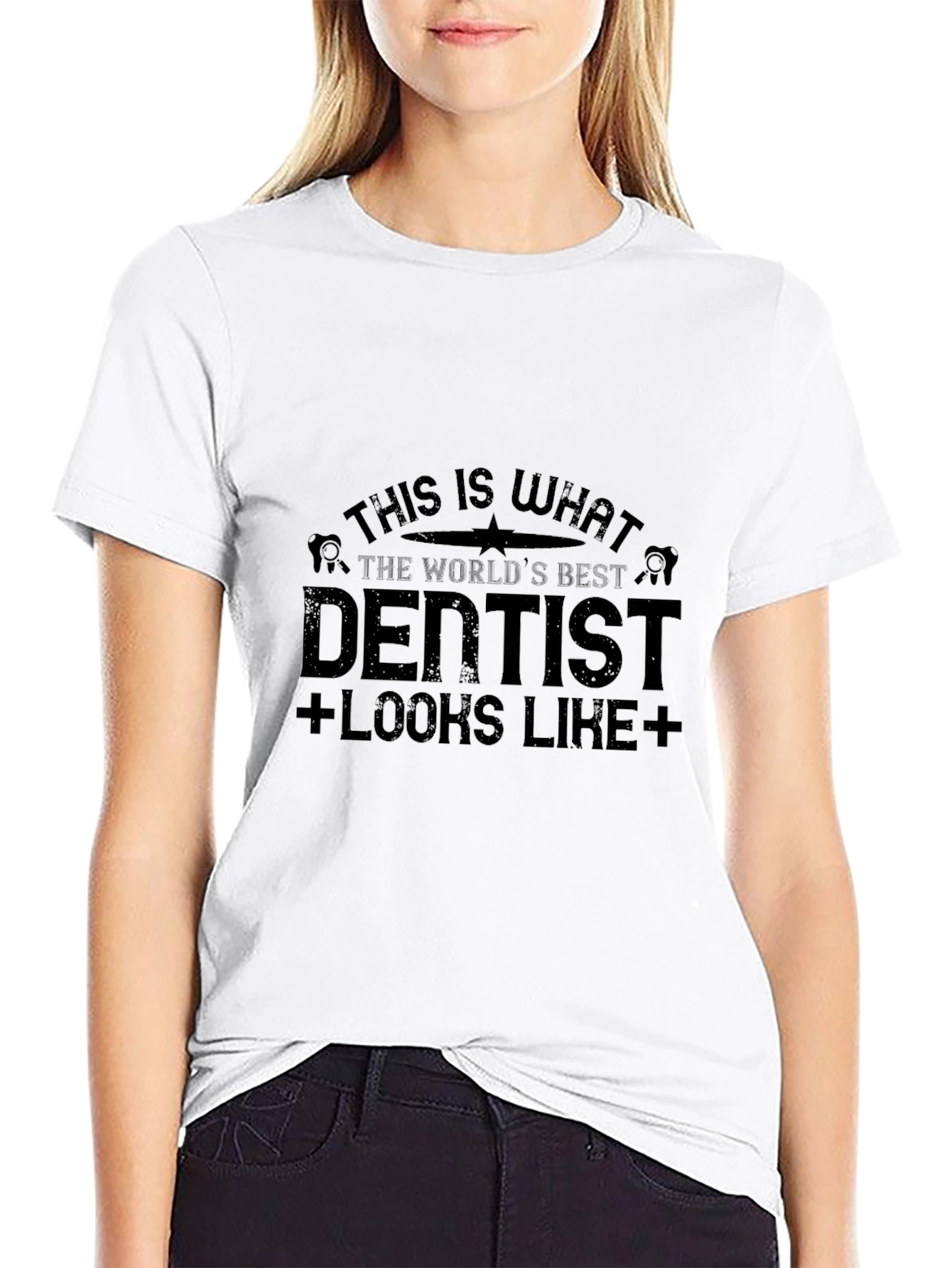 Black Best Dentist T-Shirt - Funny Dental Gift view 9