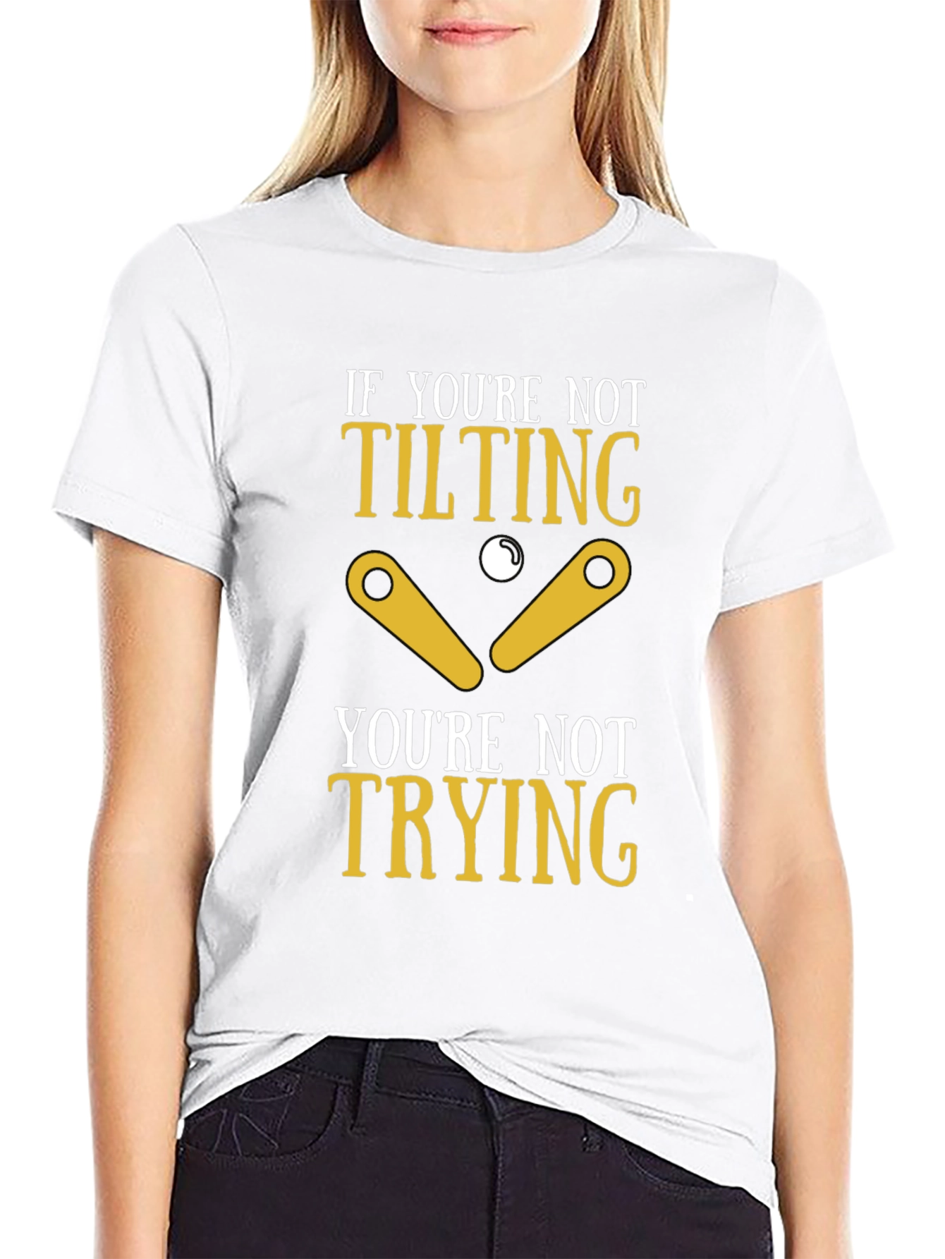 Black Tilting Pinball Funny T-Shirt view 9