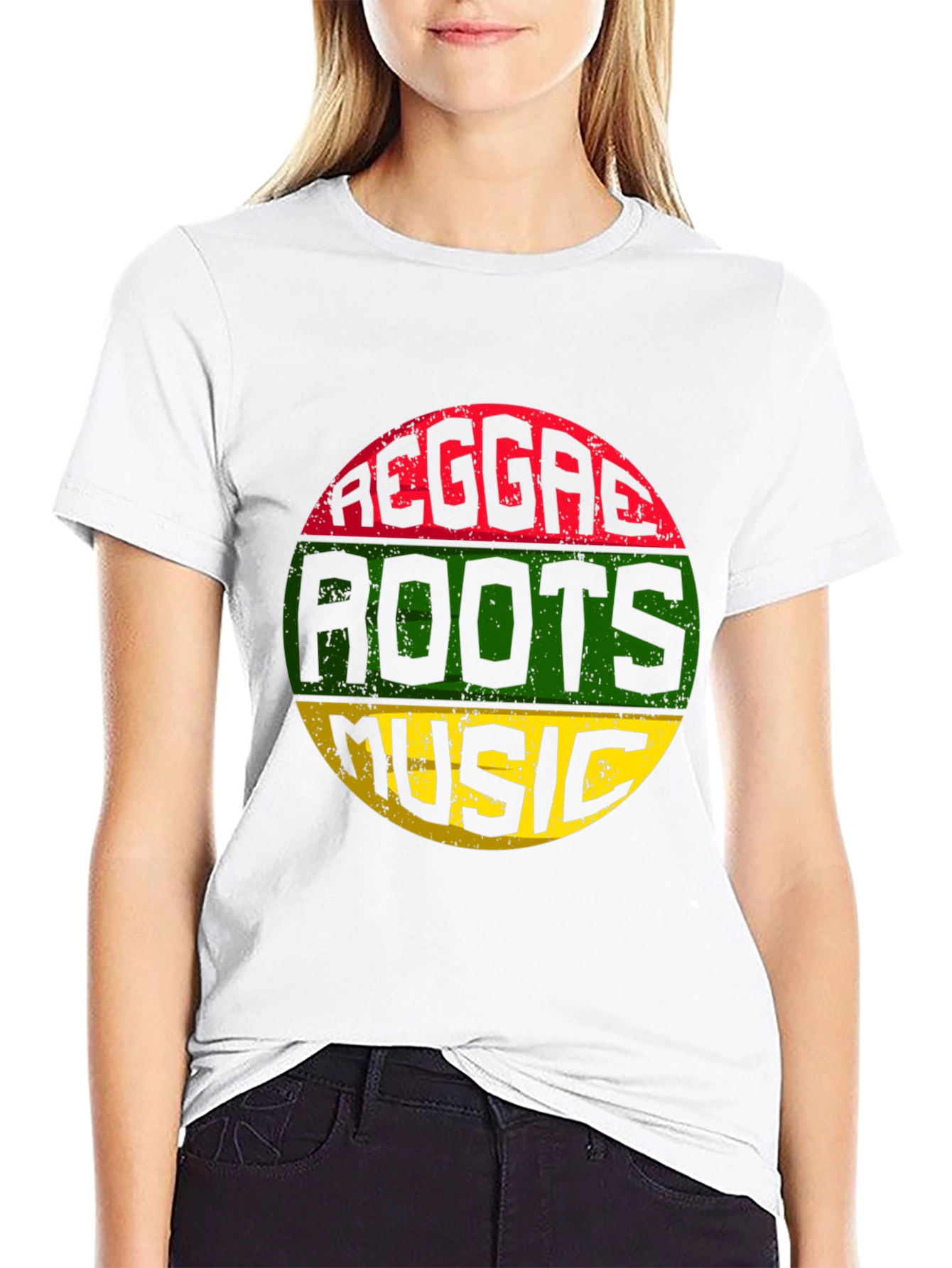 Black Reggae Roots Music T-Shirt - Black view 9