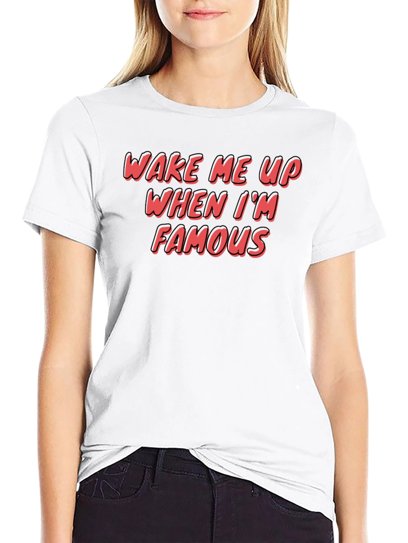 Black Wake Me Up When I'm Famous Graphic T-Shirt view 9