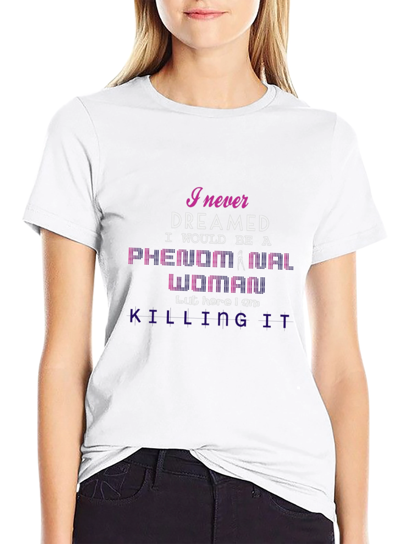 Black Phenomenal Woman Graphic T-Shirt view 9