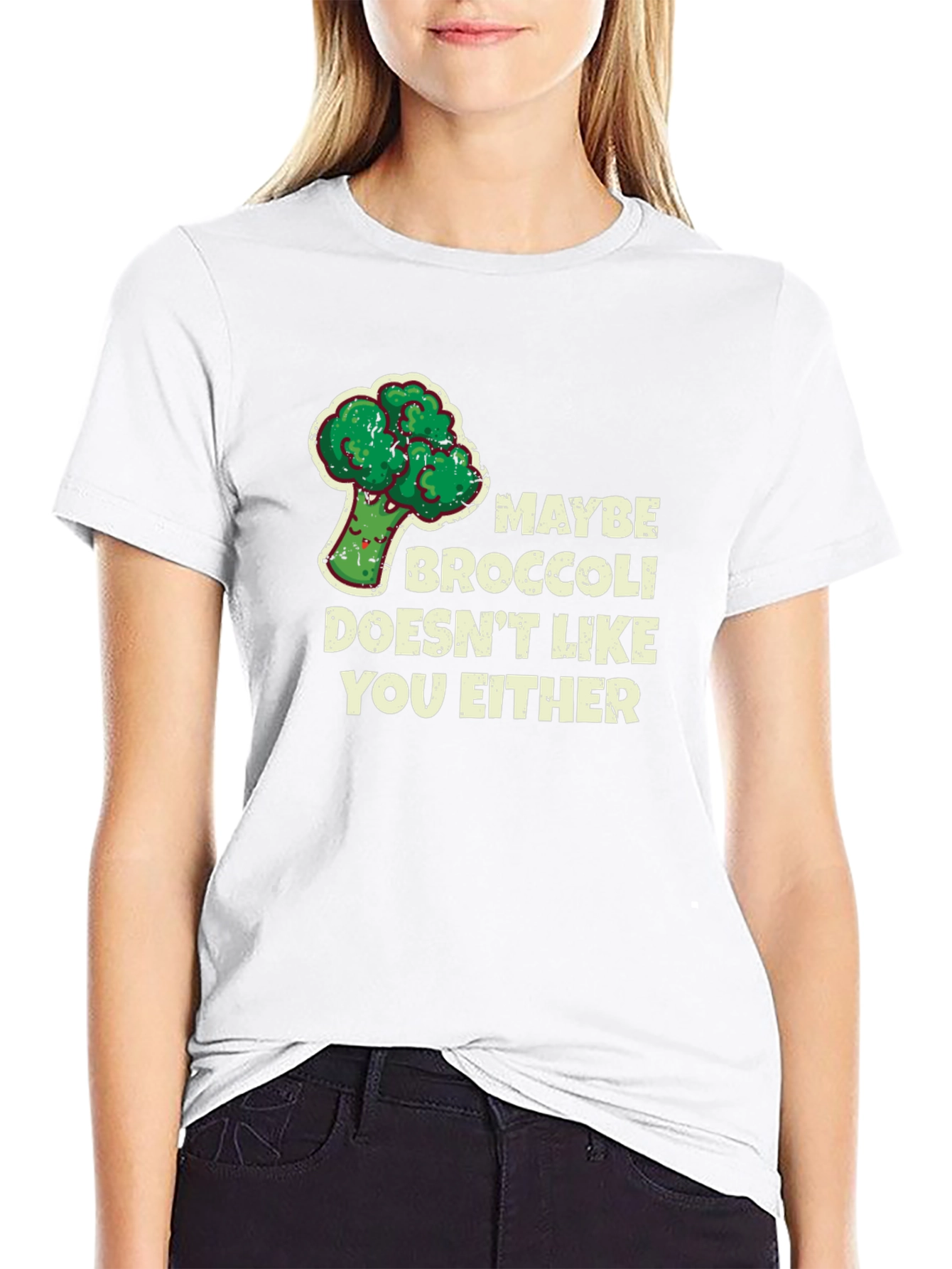 Black Maybe Broccoli T-Shirt - Funny Foodie Tee view 9