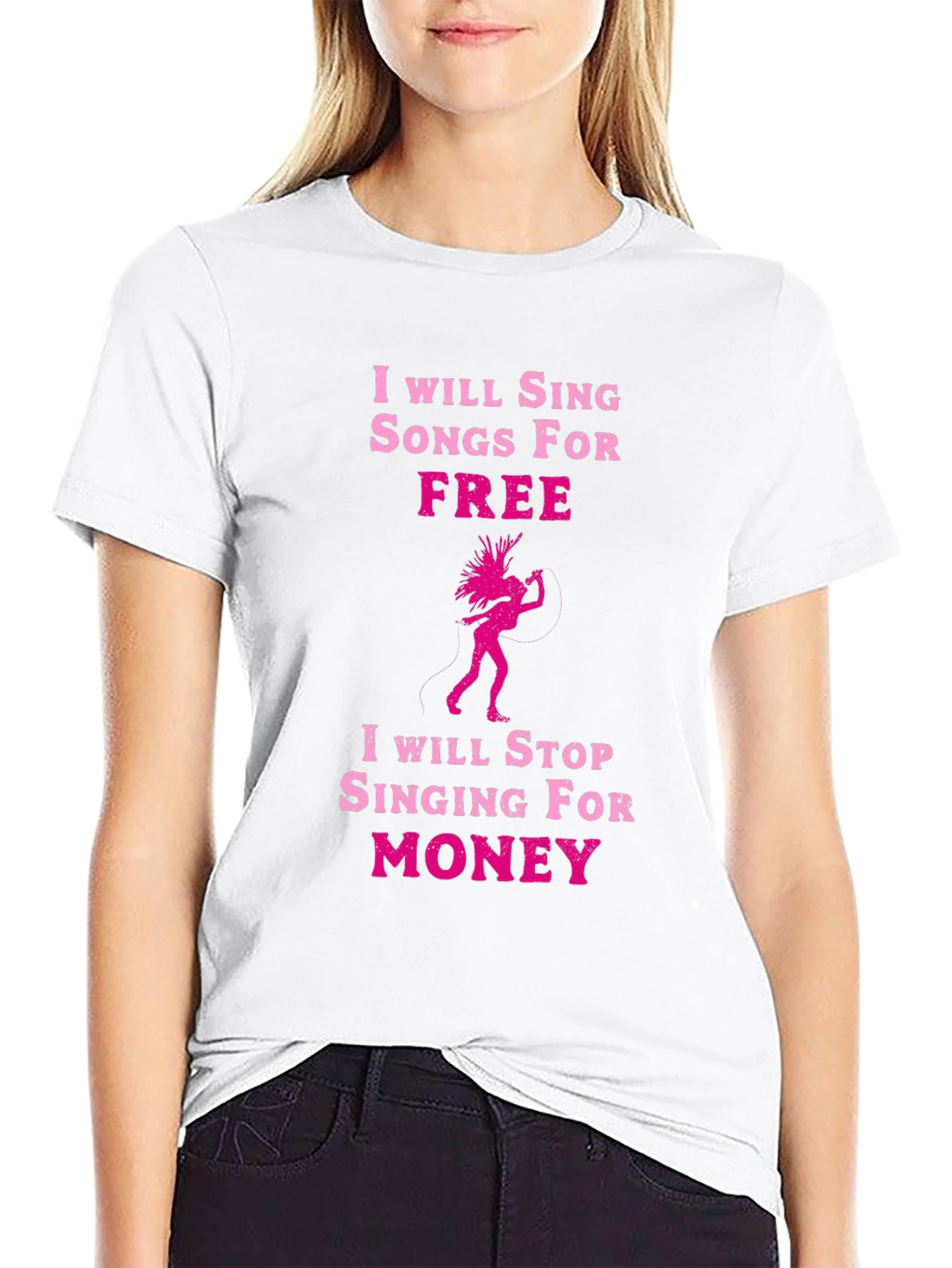 Black Sing For Free Graphic Tee view 9