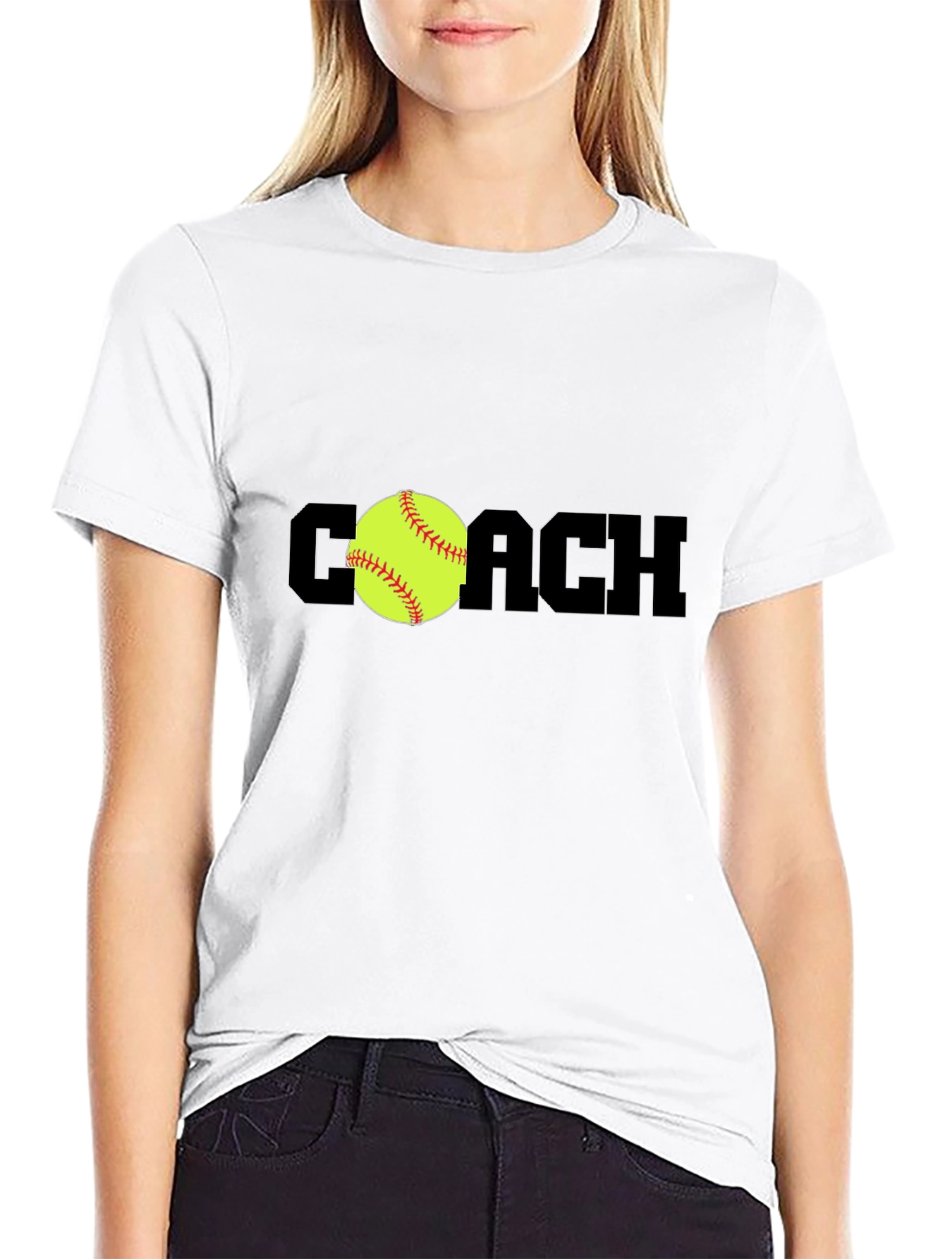 Black Coach Softball T-Shirt - Black view 9