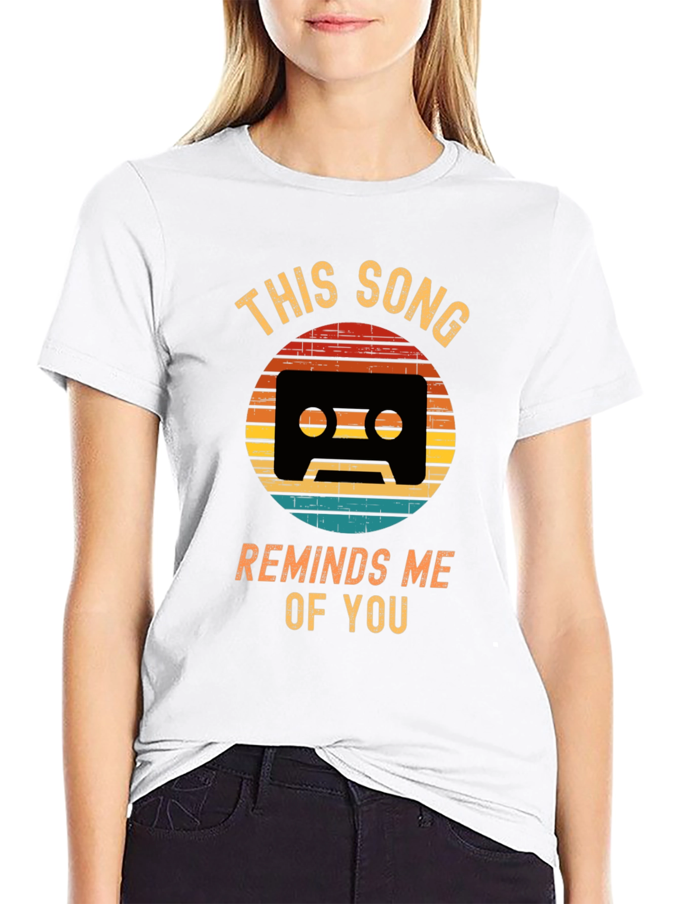 Black Retro Cassette Tape Shirt - 'This Song Reminds Me of You' view 9