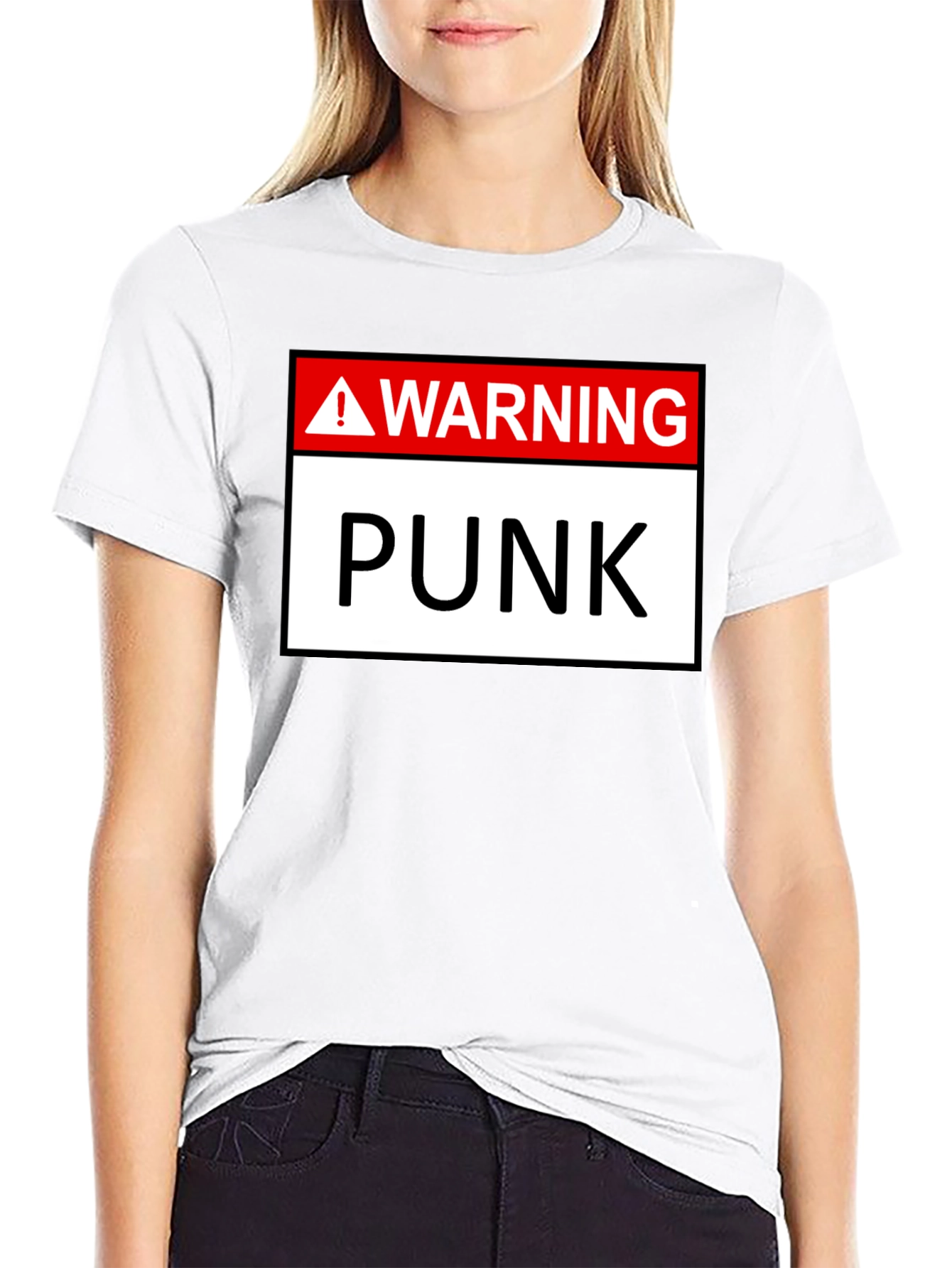 Warning Punk T-Shirt - Black Graphic Tee - 9