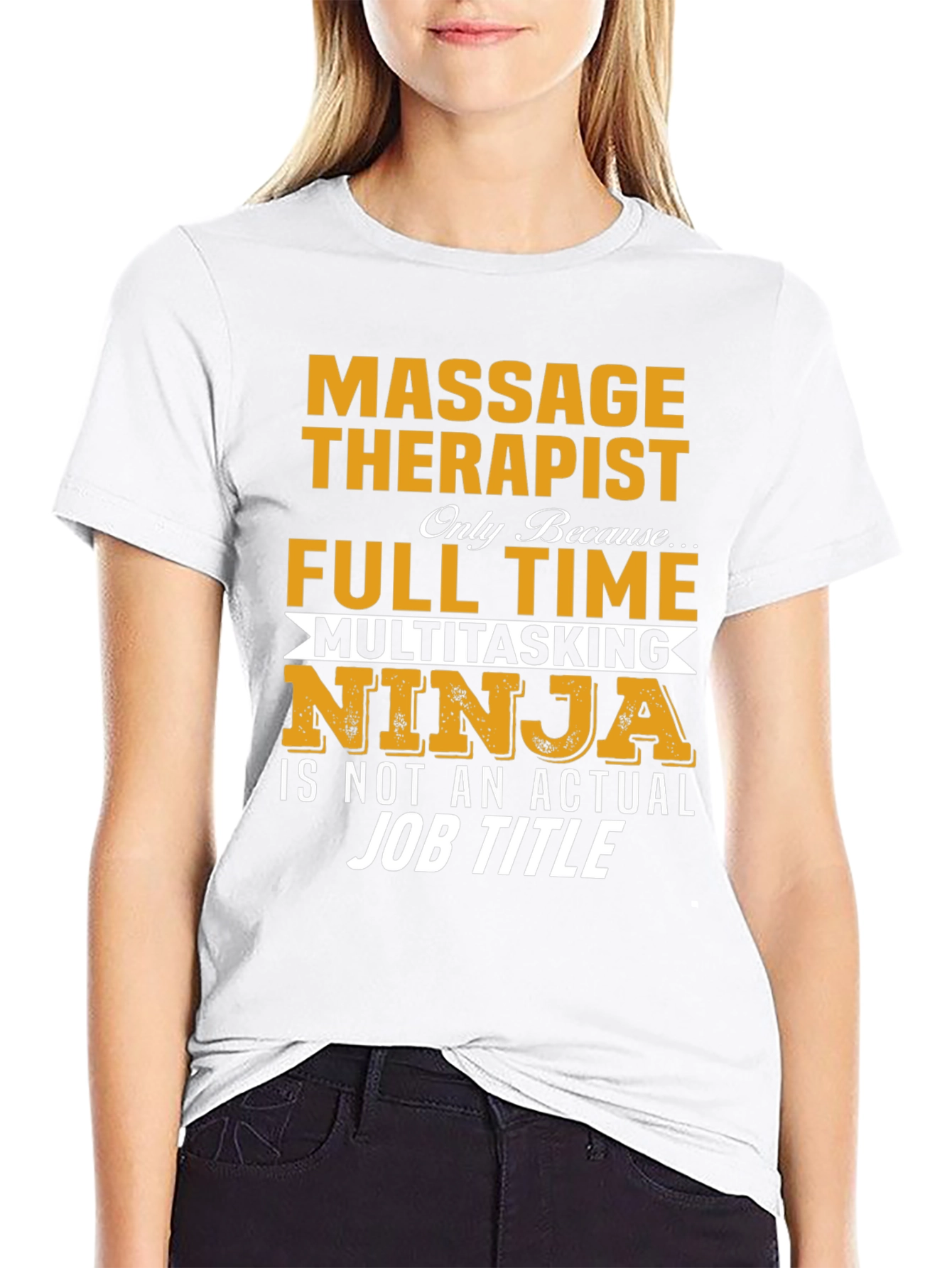 Black Massage Therapist Ninja T-Shirt view 9