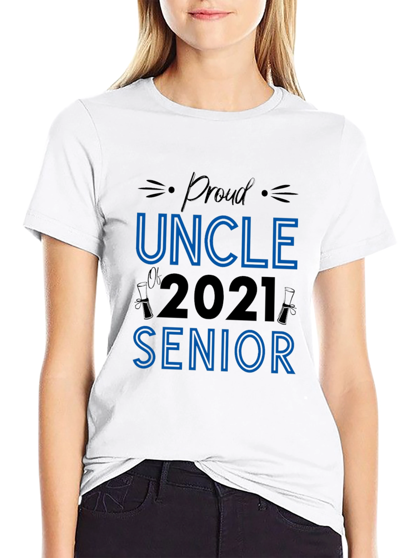 Black Proud Uncle 2021 Senior T-Shirt view 9