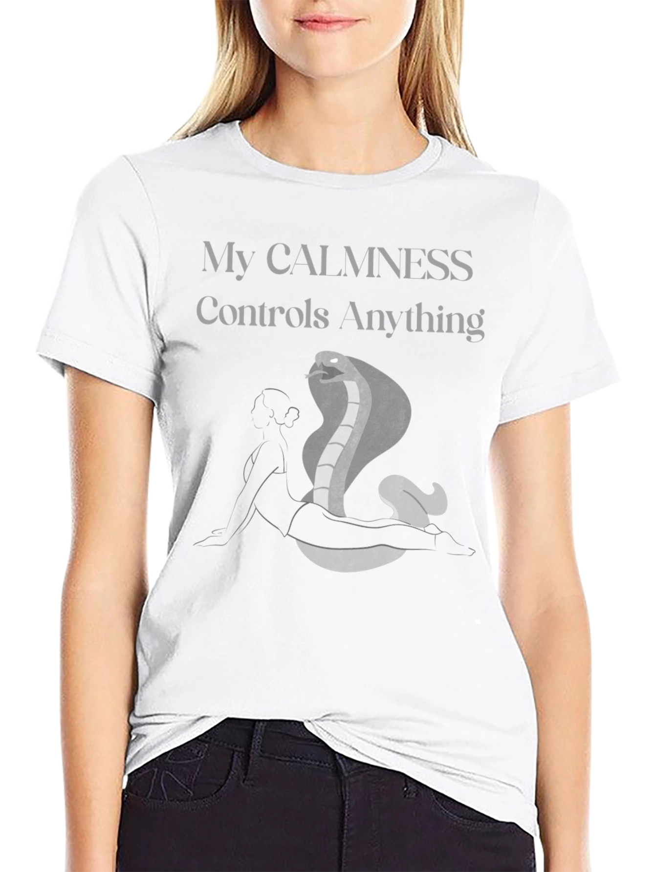 Black Calmness Cobra Graphic Tee - Yoga Inspired view 9