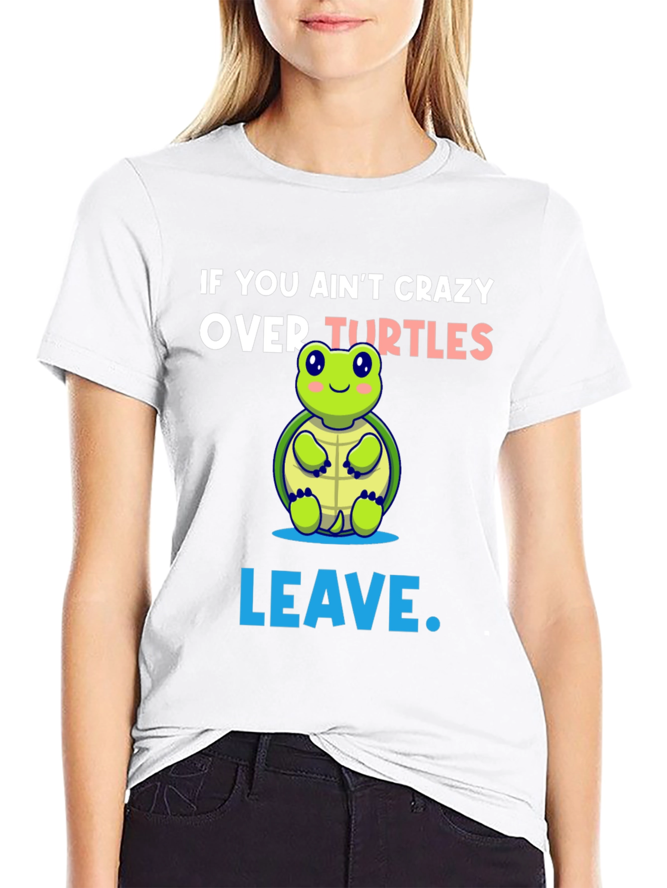 Black Crazy Over Turtles Graphic Tee view 9