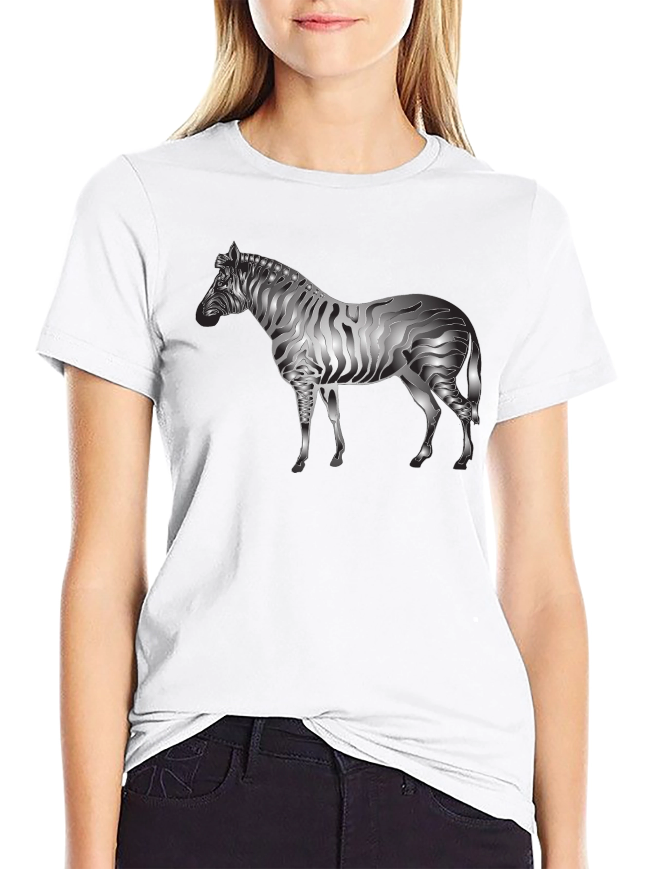 Black Zebra Graphic Tee - Cool Animal Design view 9