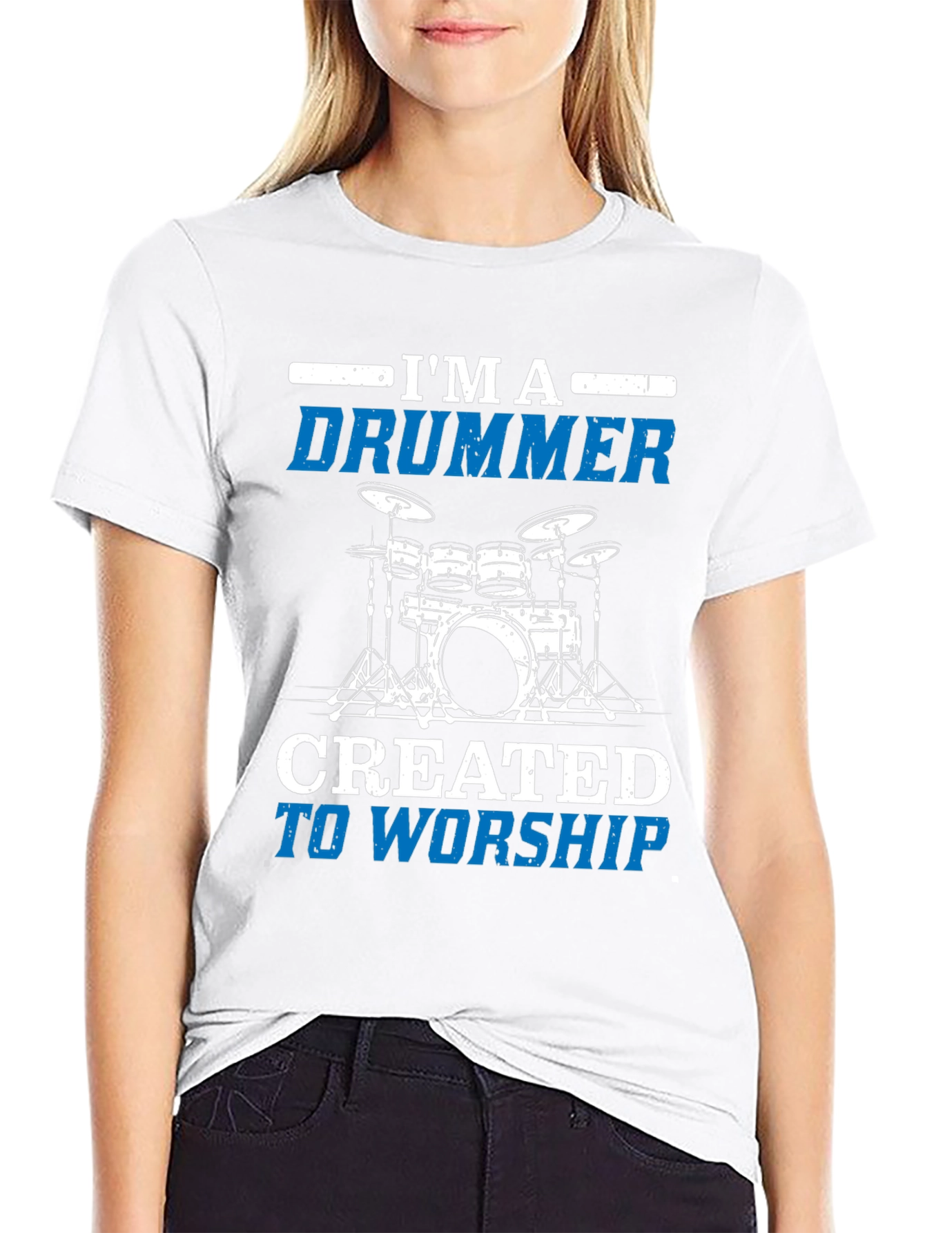 Black I'm A Drummer Worship Graphic T-Shirt view 9