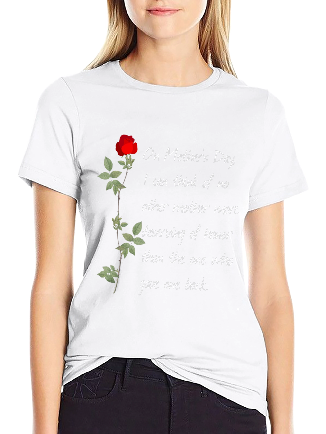 Black Mother's Day Rose T-Shirt view 9