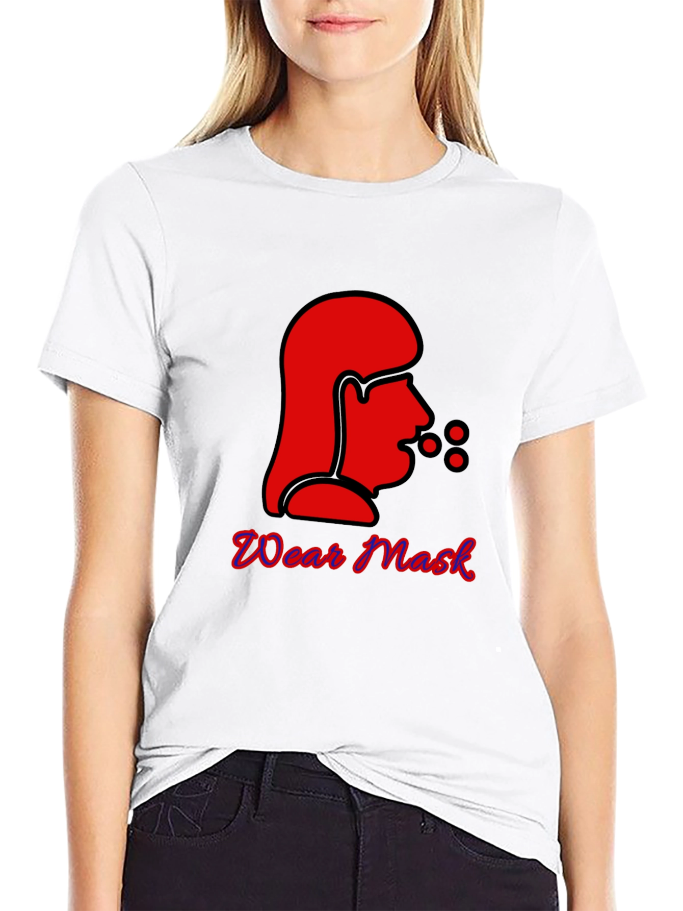 Black Wear Mask Graphic Tee - Black view 9