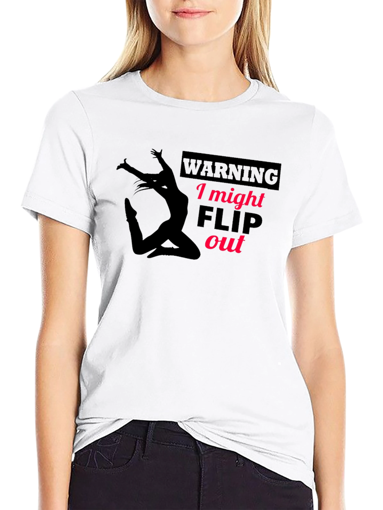 Black Warning: I Might Flip Out Black T-Shirt view 9