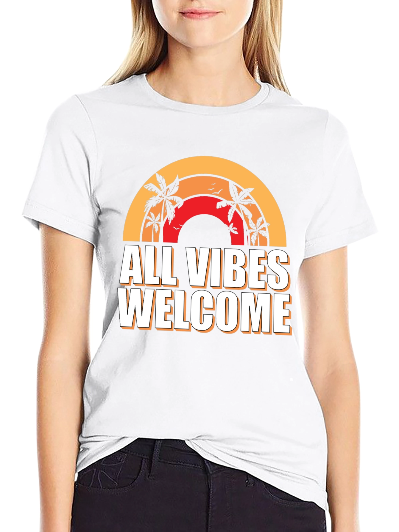 Black All Vibes Welcome Graphic Tee - Black view 9