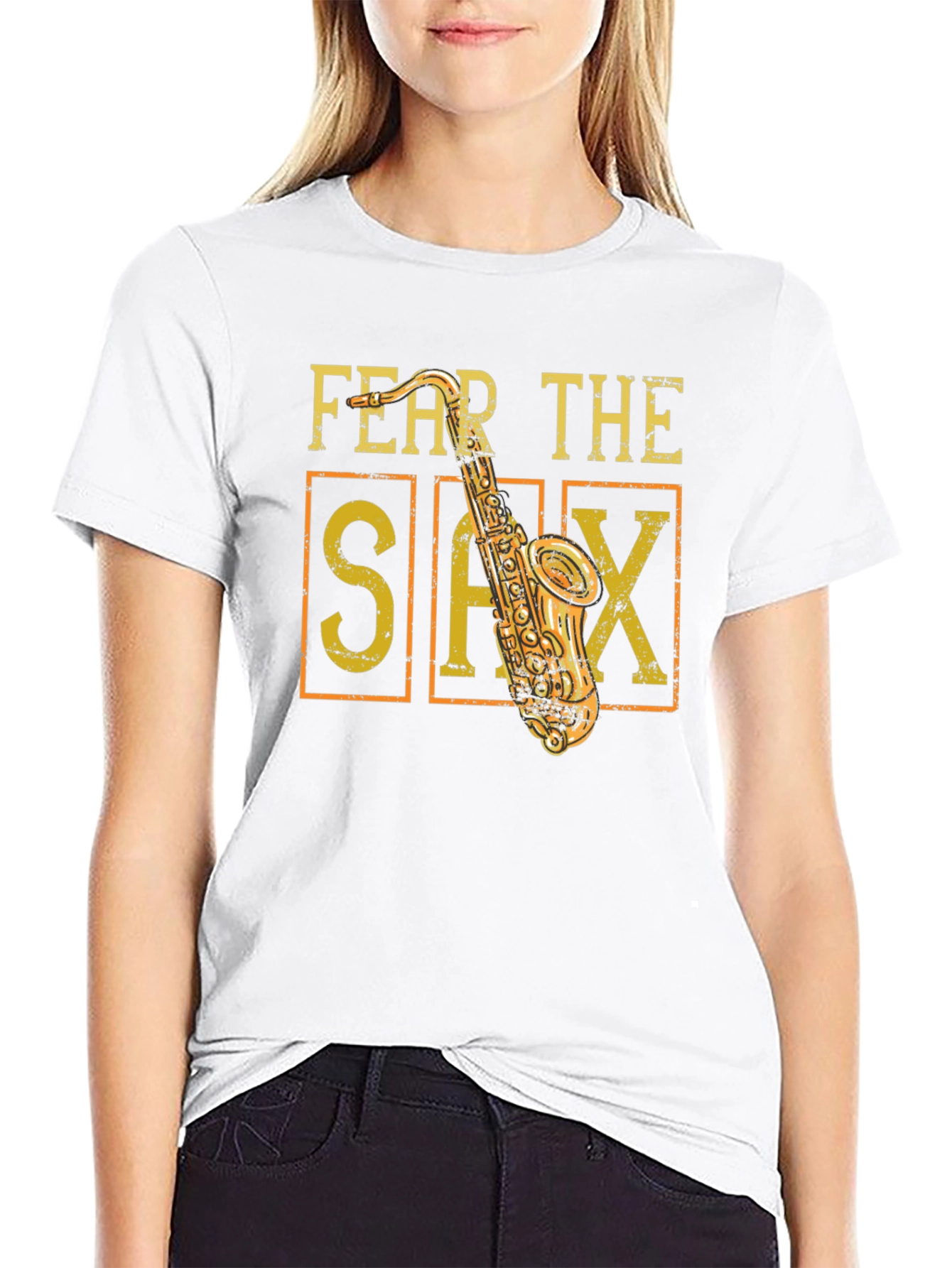 Black Fear The Sax T-Shirt - Musician Tee view 9
