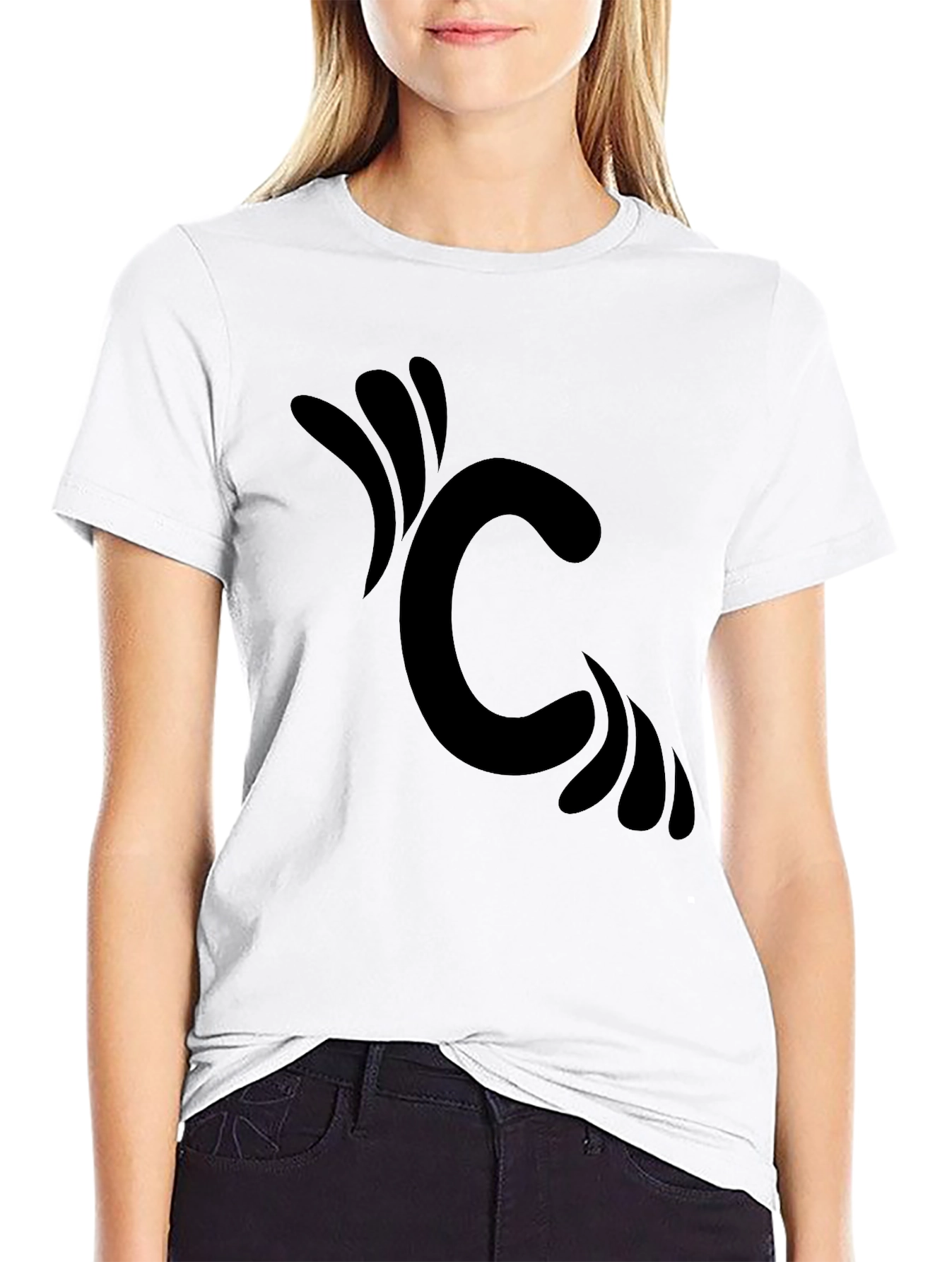 Black Modern Graphic Tee - Black view 9