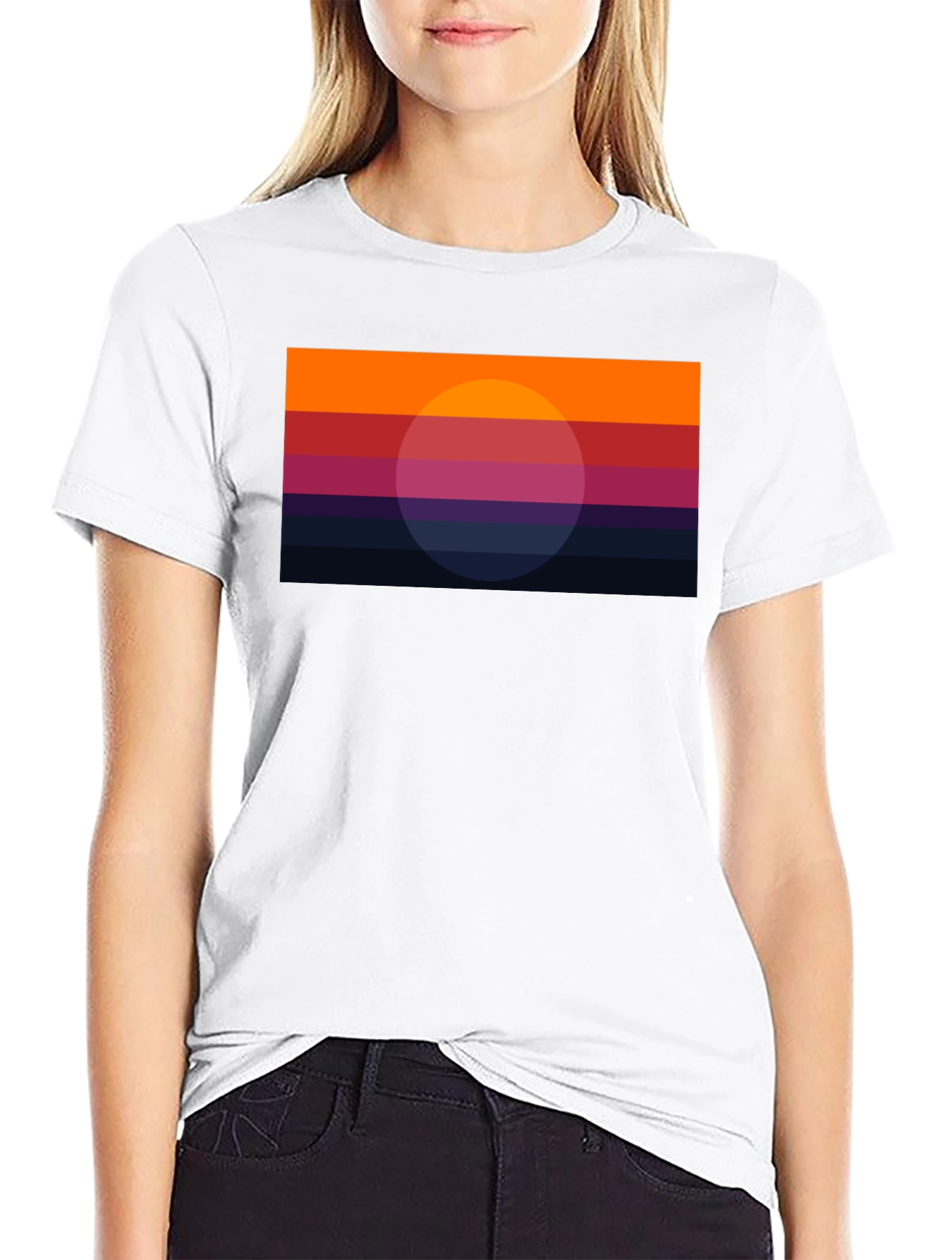 Black Retro Sunset Graphic Tee - Stylish & Unique Design view 9