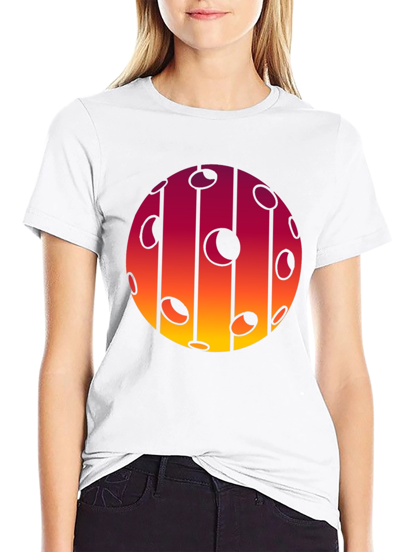 Black Abstract Sunset T-Shirt view 9