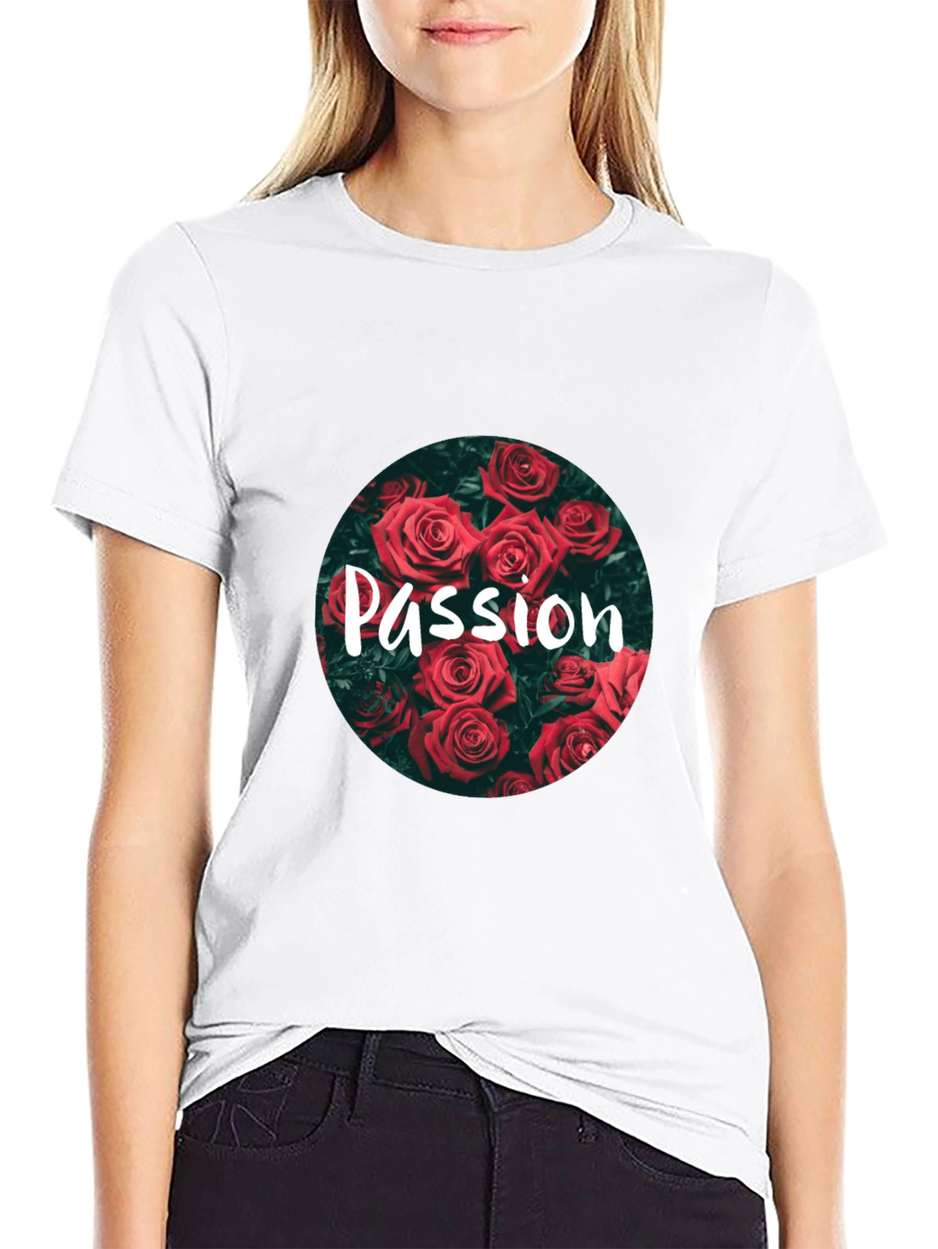 Black Passion Rose Graphic Tee - Stylish Floral Print Shirt view 9