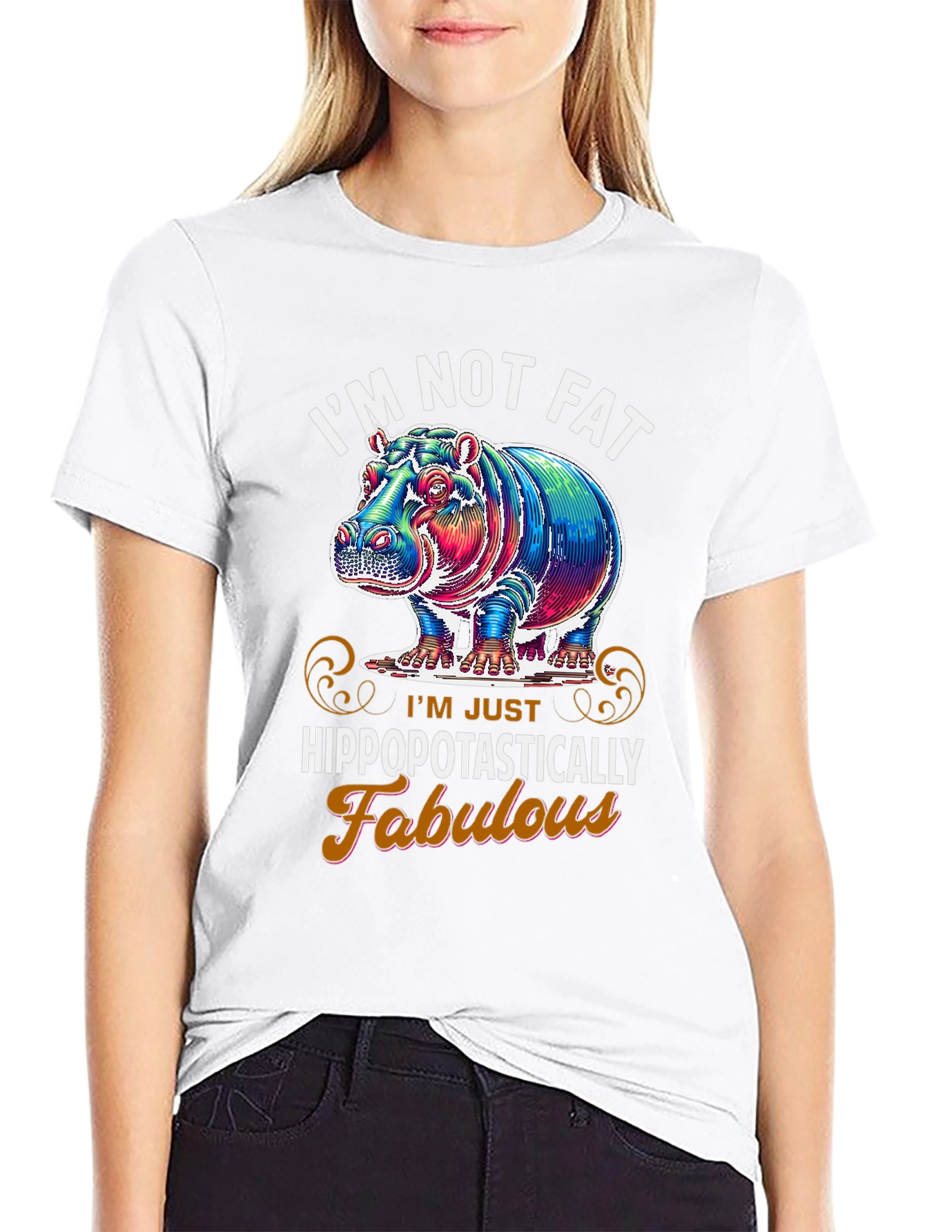 Black Hippopotastically Fabulous T-Shirt view 9
