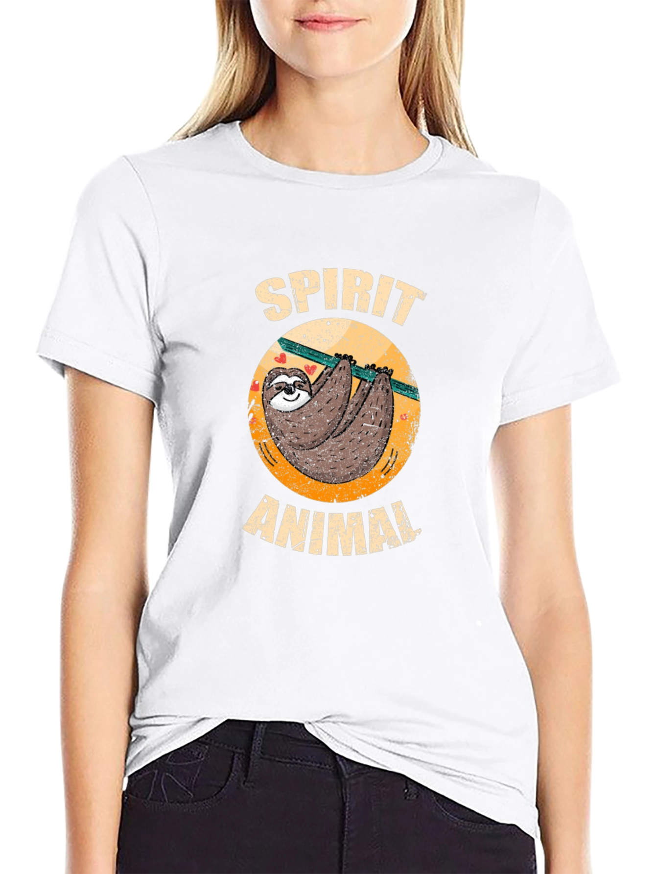 Black Spirit Animal Sloth Tee view 9