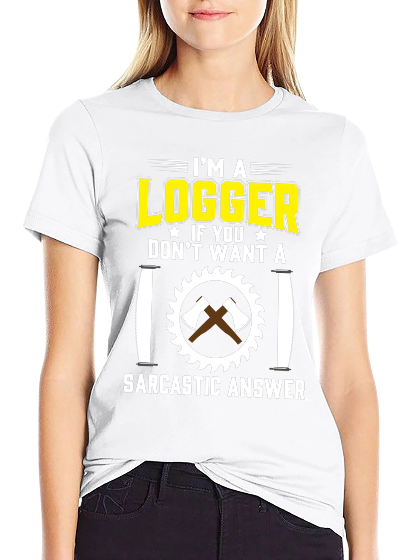 Black Logger Sarcastic Answer T-Shirt view 9