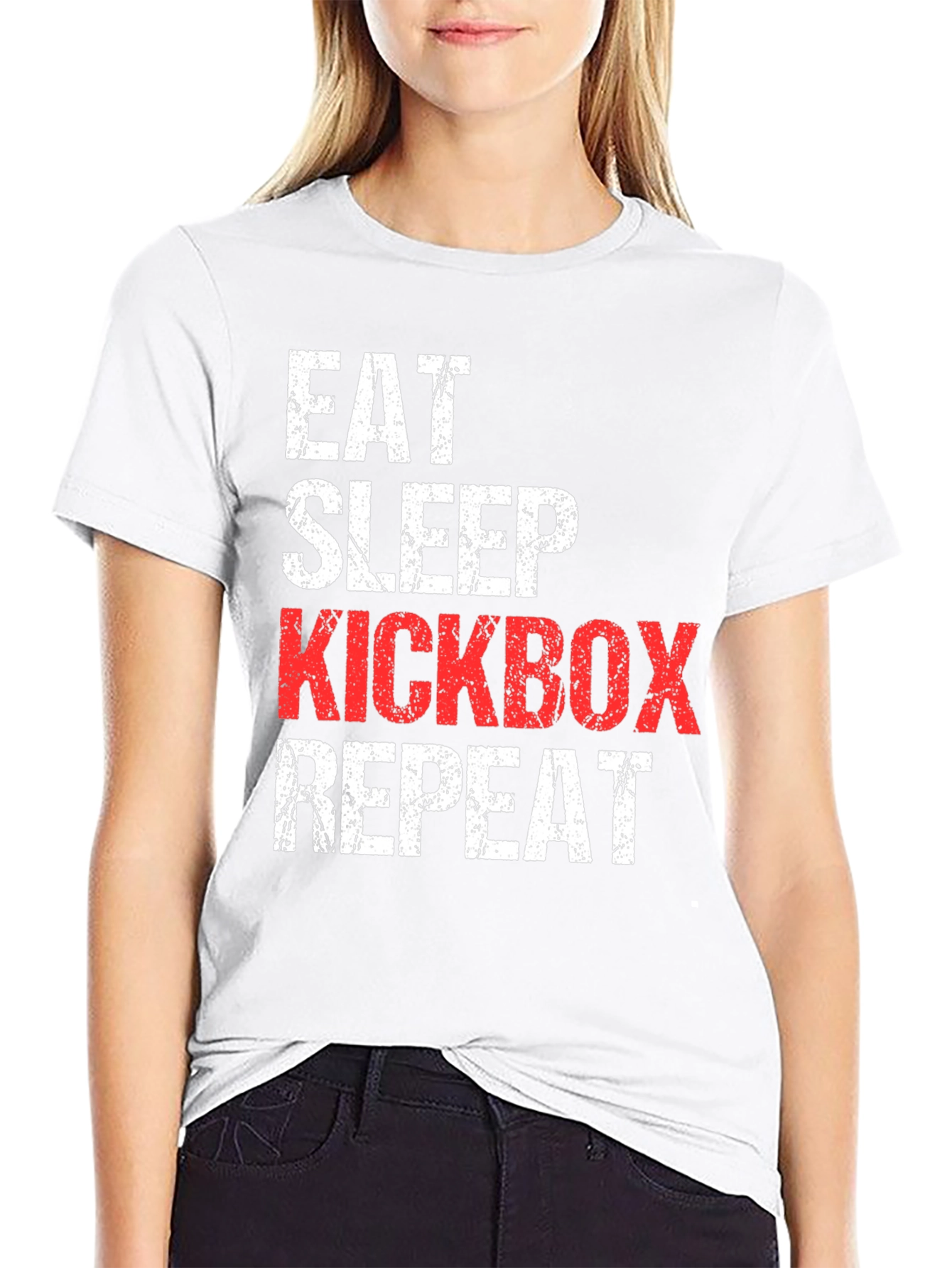 Black Eat Sleep Kickbox Repeat T-Shirt view 9