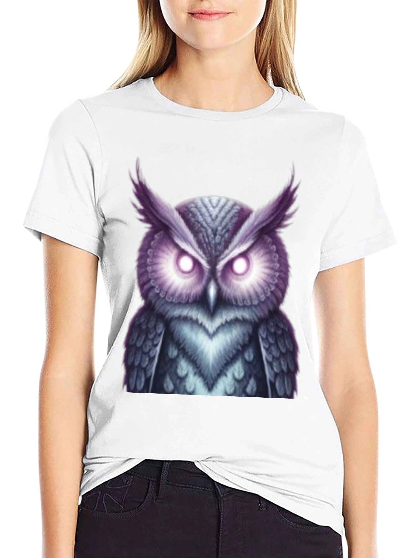 Mystic Owl Graphic Tee - Black Cotton - 9