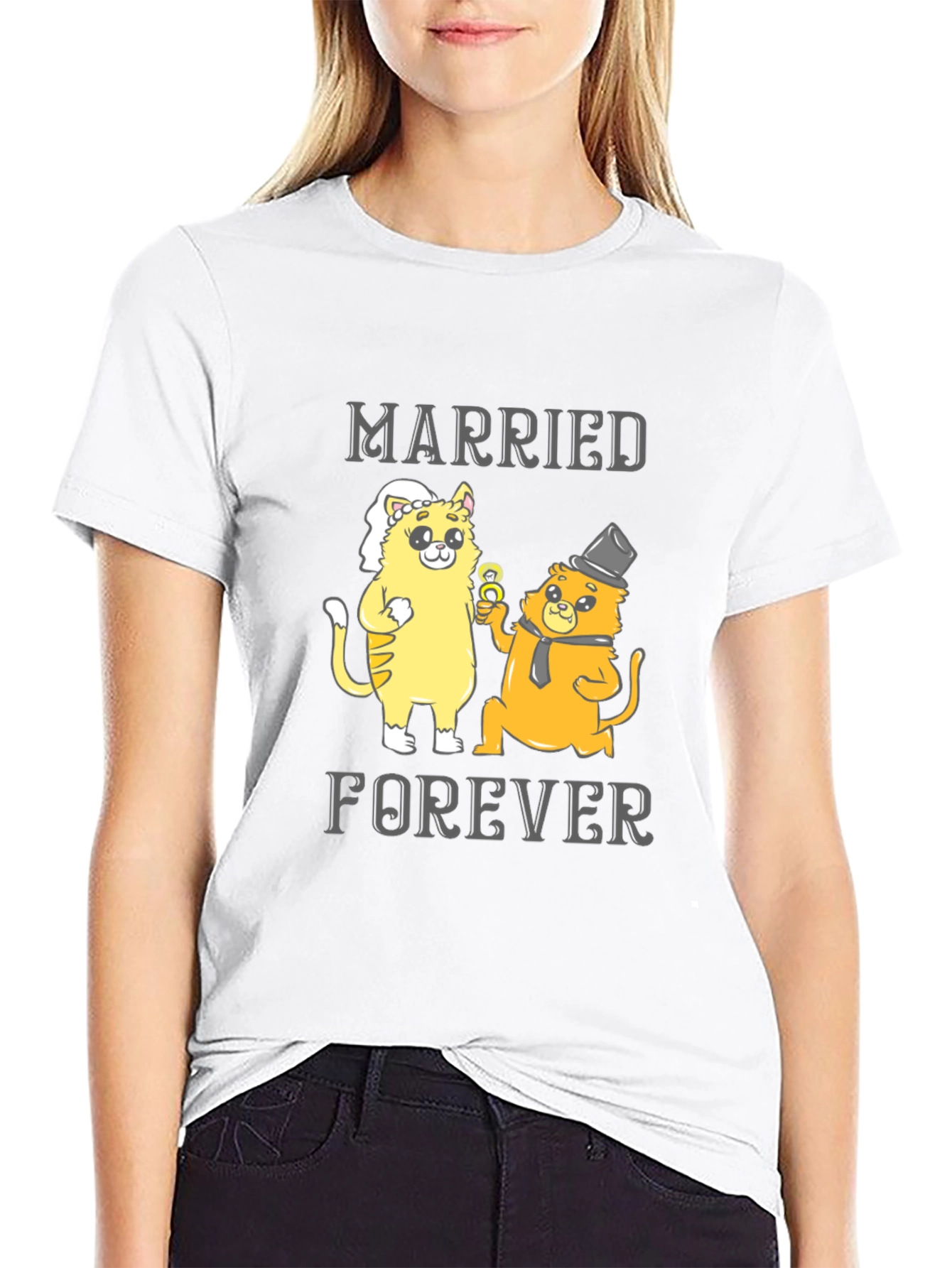 Black Married Forever Cats T-Shirt view 9
