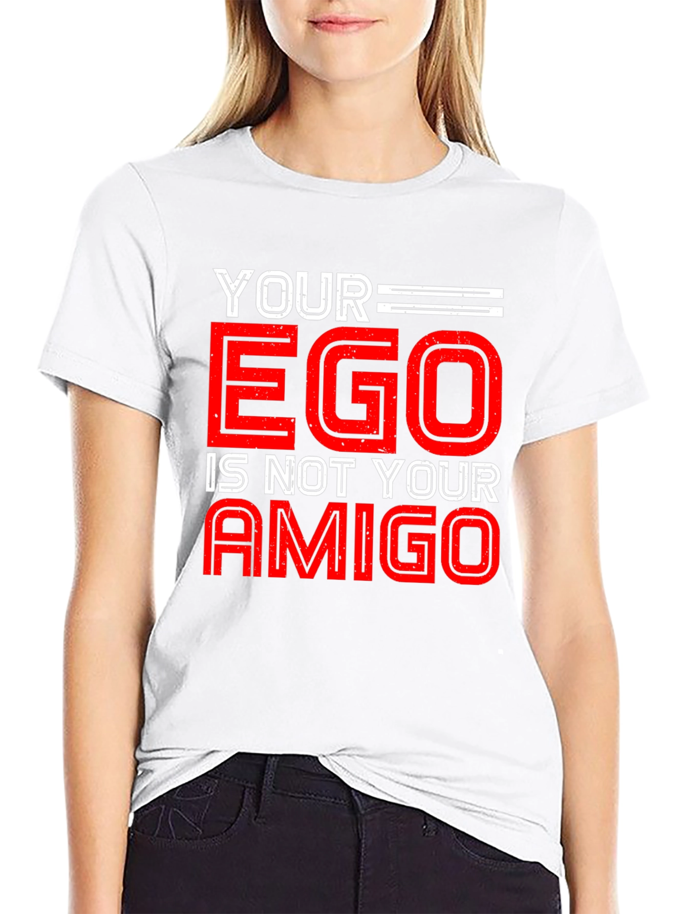 Black Your Ego is Not Your Amigo Graphic Tee view 9