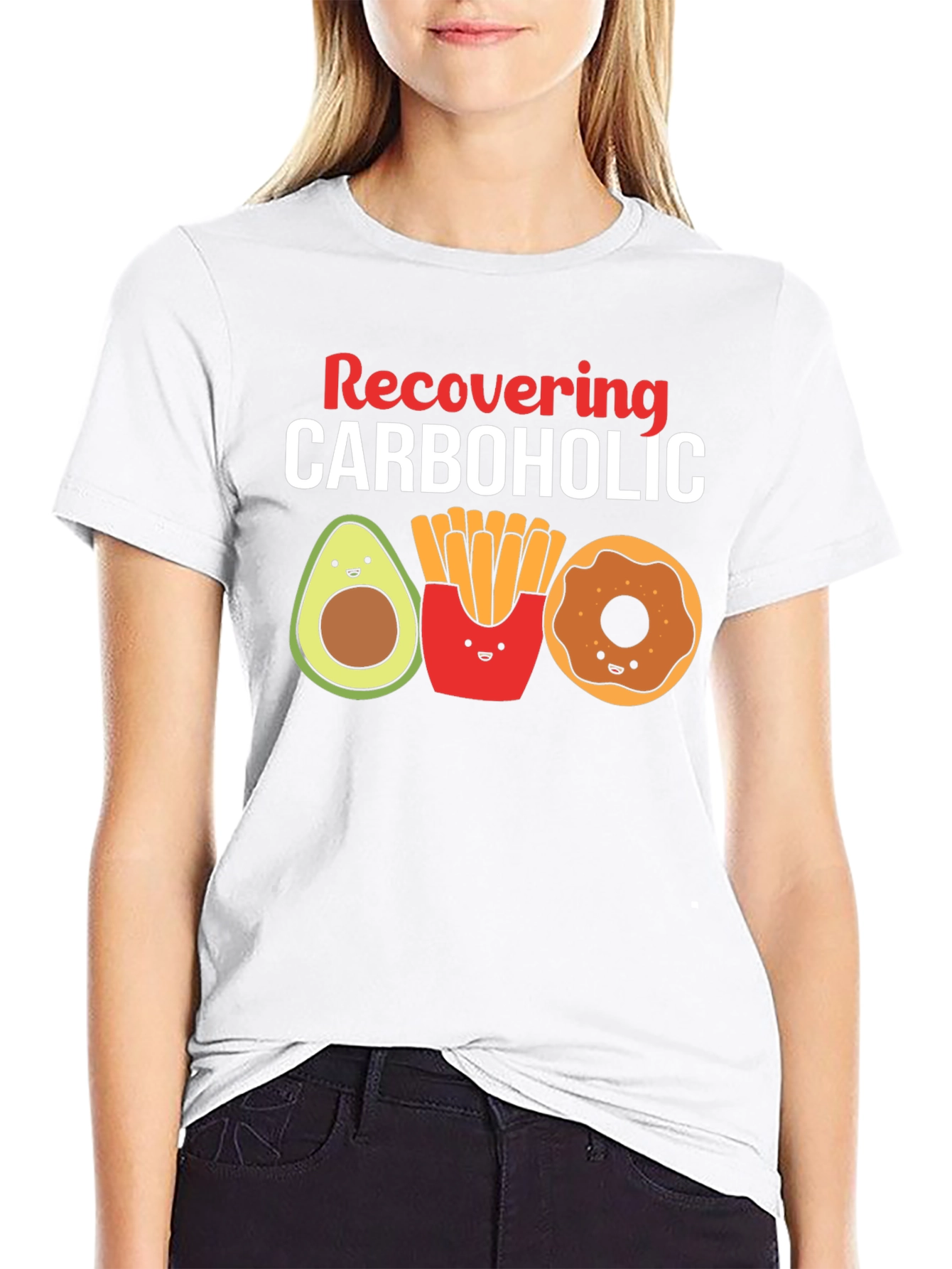 Black Recovering Carboholic Graphic T-Shirt view 9