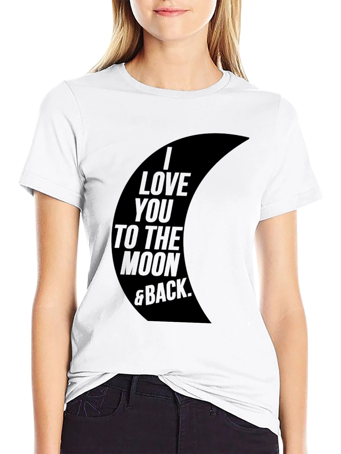 Black I Love You to the Moon & Back Graphic Tee - Black view 9